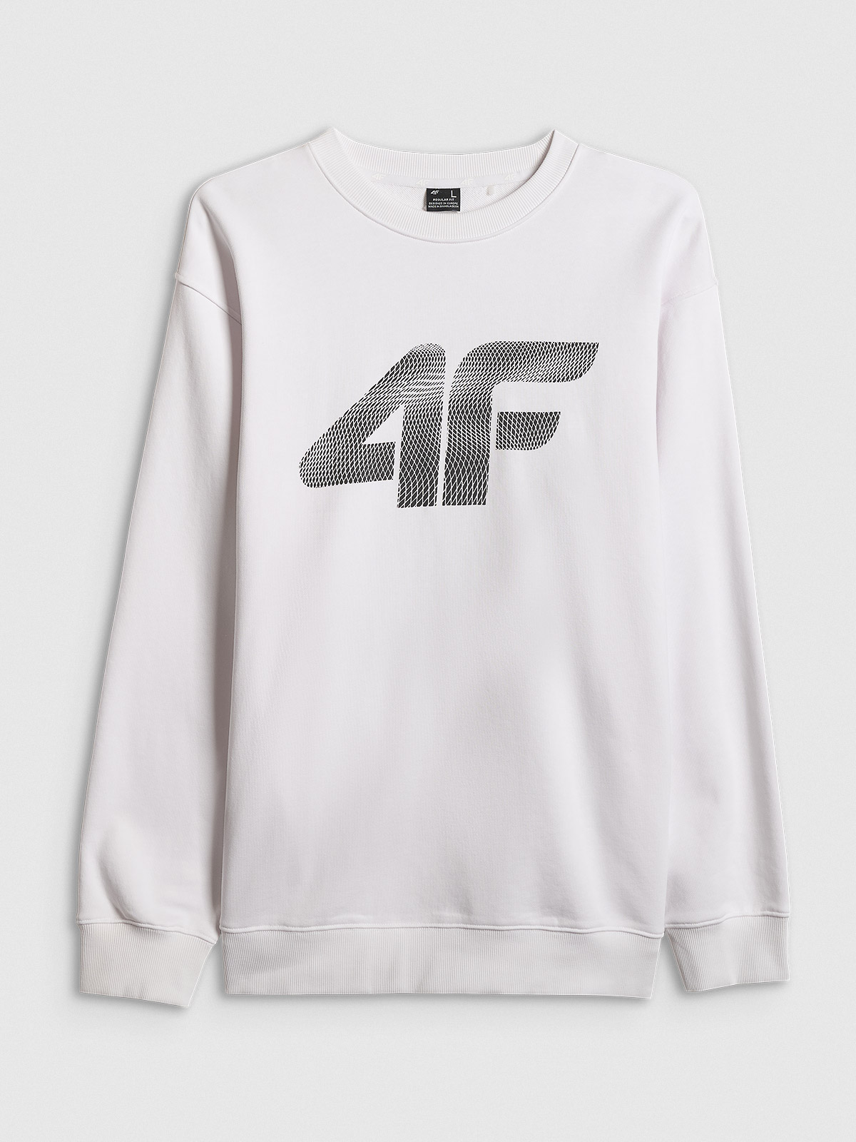 4F Bluza dresowa nierozpinana bez kaptura męska - biała XL