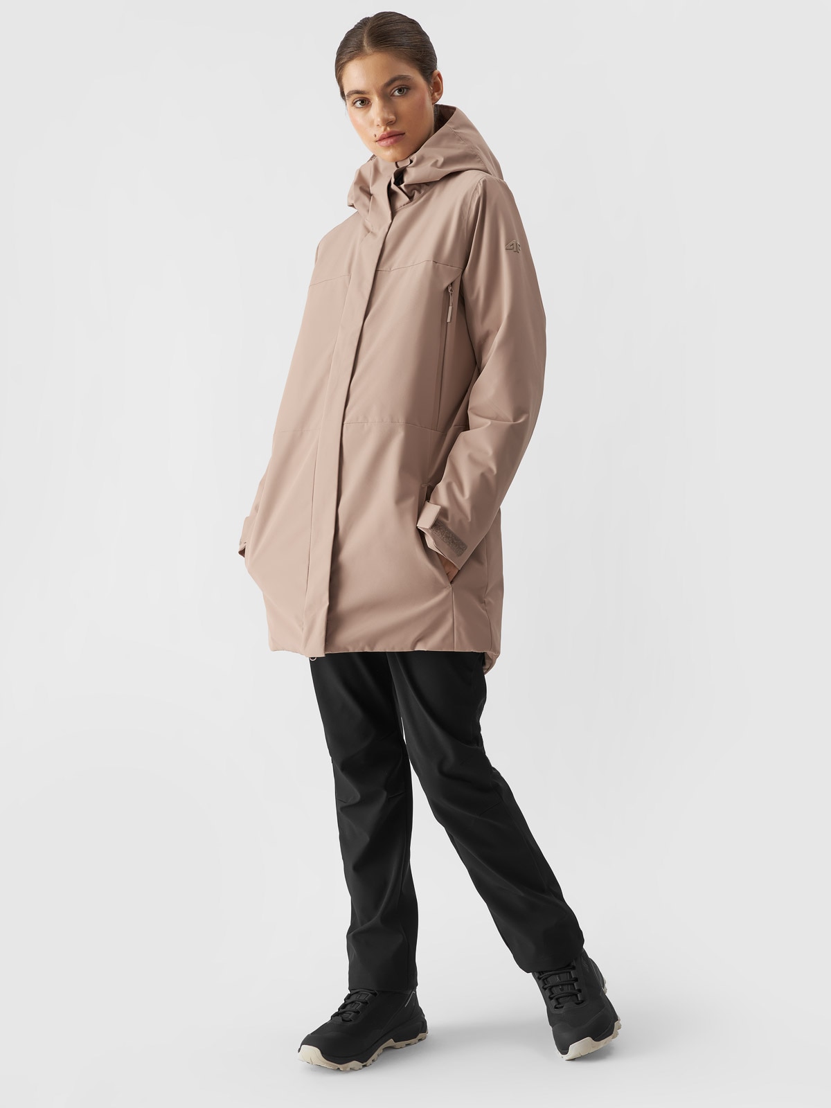 4F Parka przejściowa membrana 8000 damska - brązowa XS