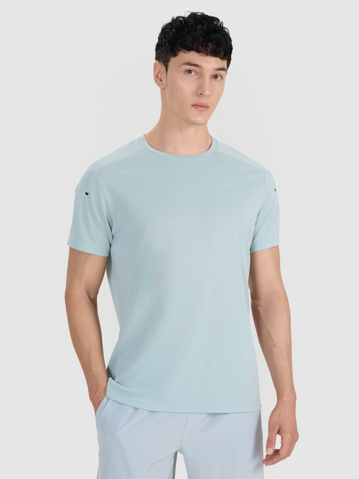 4F Koszulka treningowa regular szybkoschnąca męska 4F x Robert Lewandowski - turkusowa XL