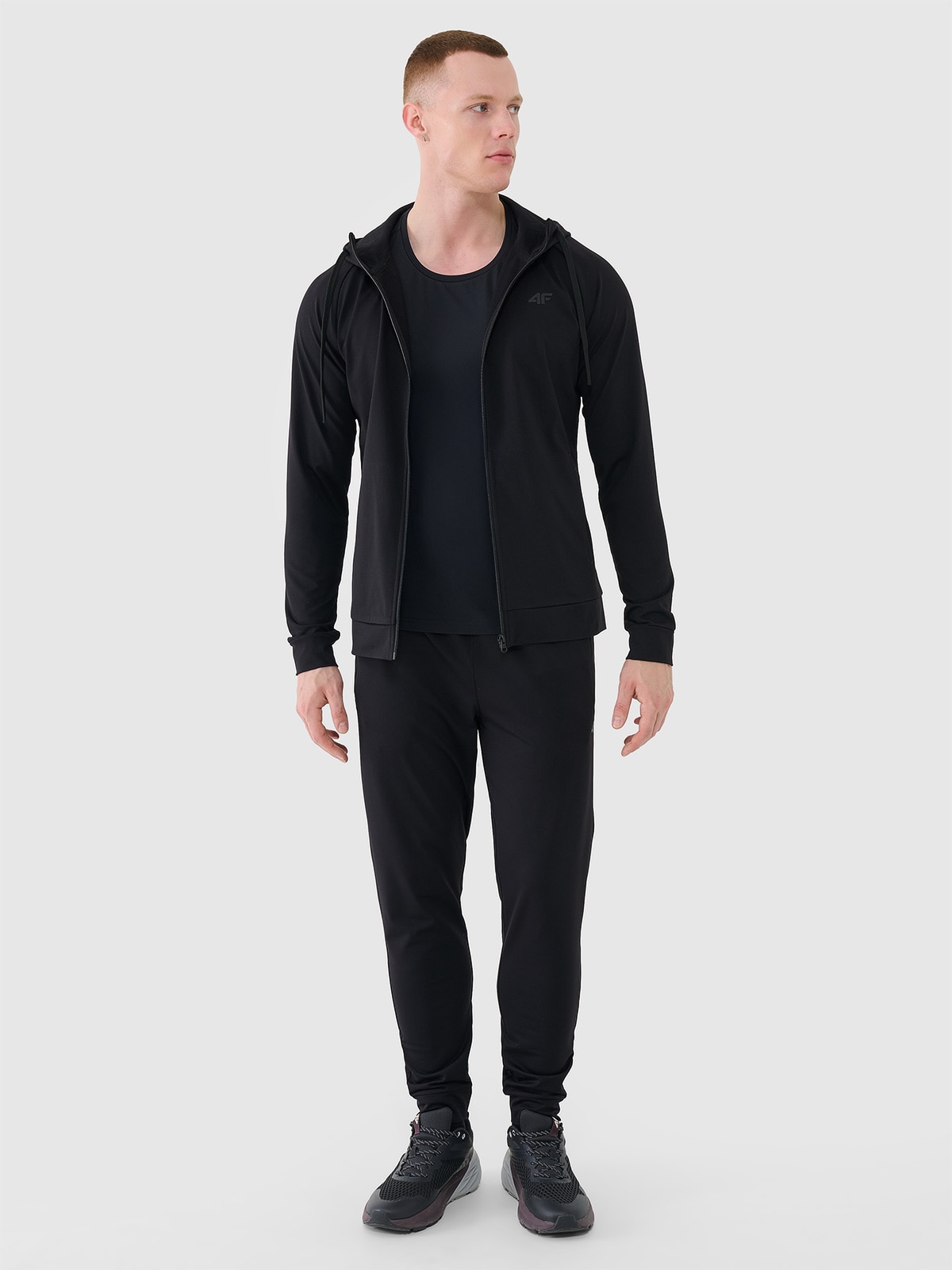 4F Spodnie treningowe szybkoschnące męskie - czarne 3XL