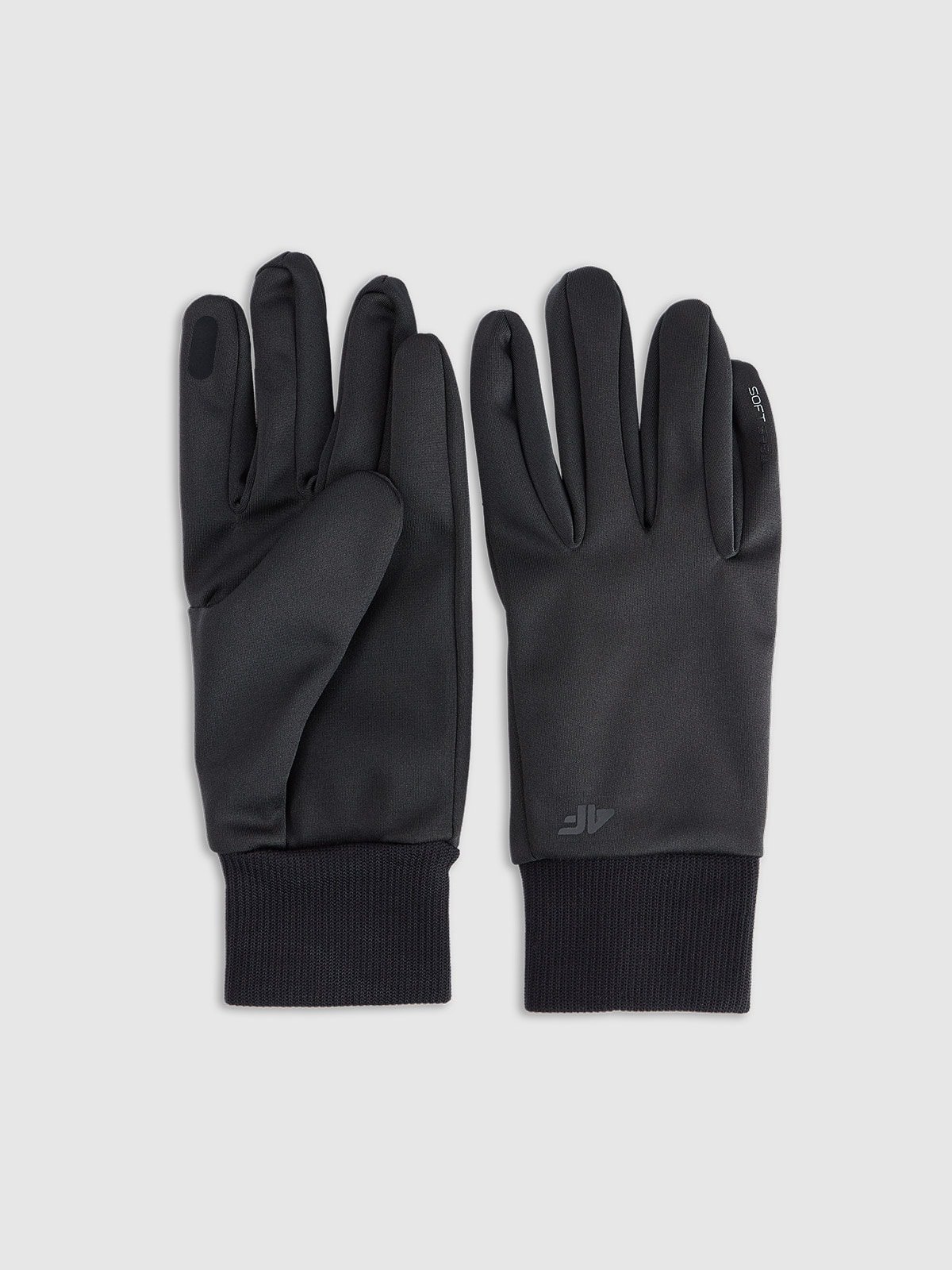 4F Rękawiczki softshellowe Touch Screen uniseks - czarne L