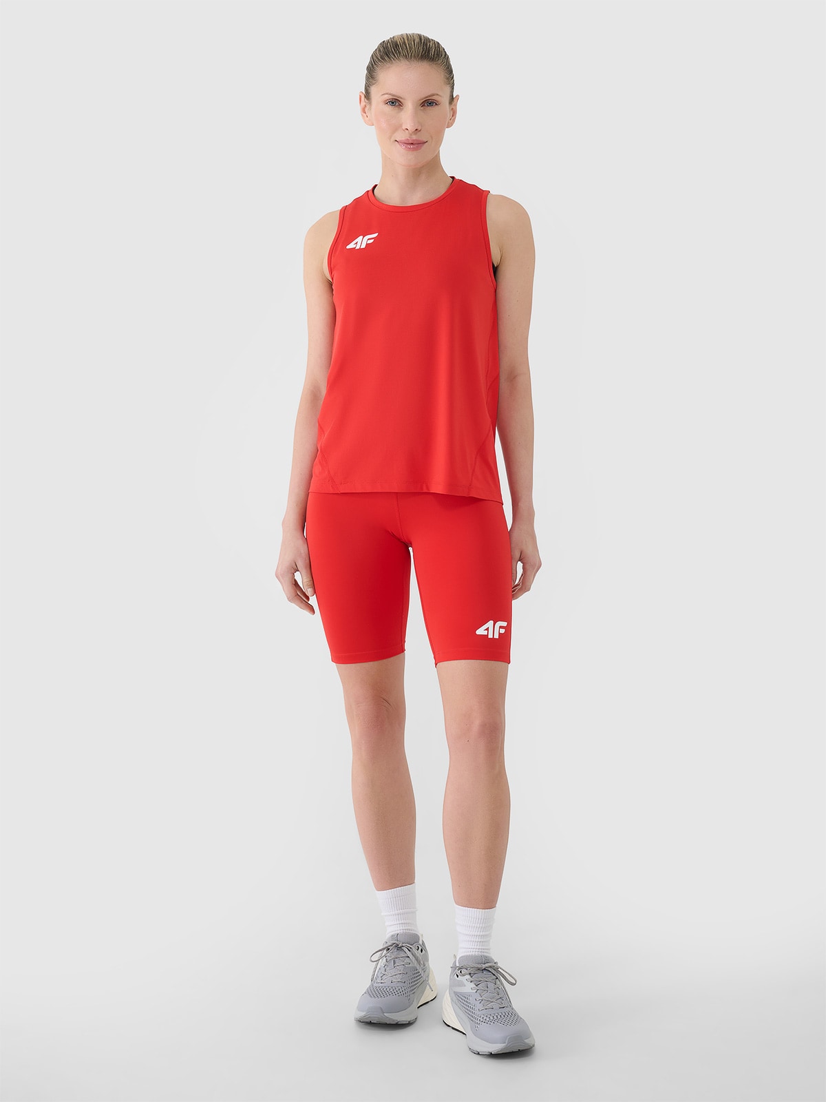 4F Legginsy kolarki treningowe damskie - czerwone XXL