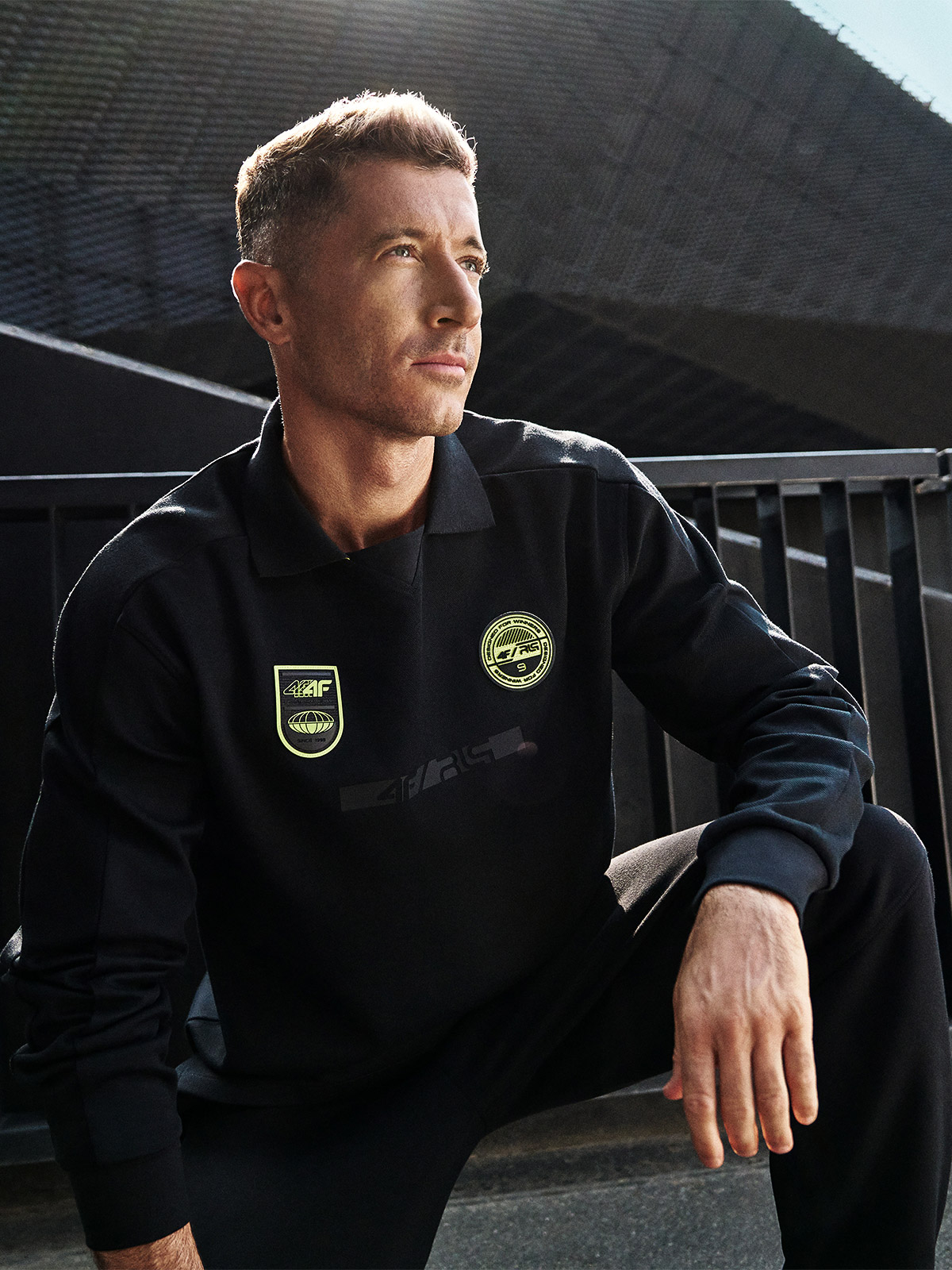 4F Longsleeve polo męski 4F x Robert Lewandowski - czarny M
