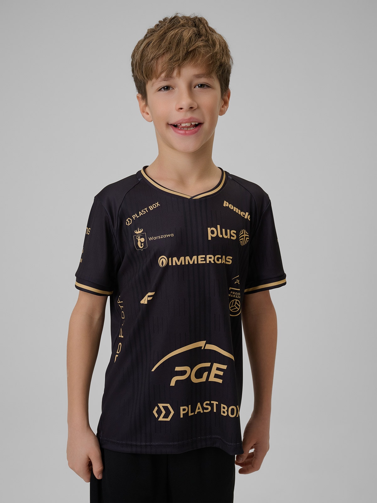 4F Koszulka meczowa replika wyjazdowa z sezonu 2025/26 dziecięca 4F x Projekt Warszawa - czarna 158/164 (12-14 lat)