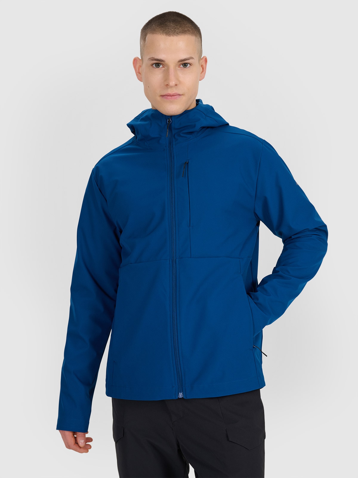 4F Kurtka softshell wiatroodporna męska - turkusowa 3XL