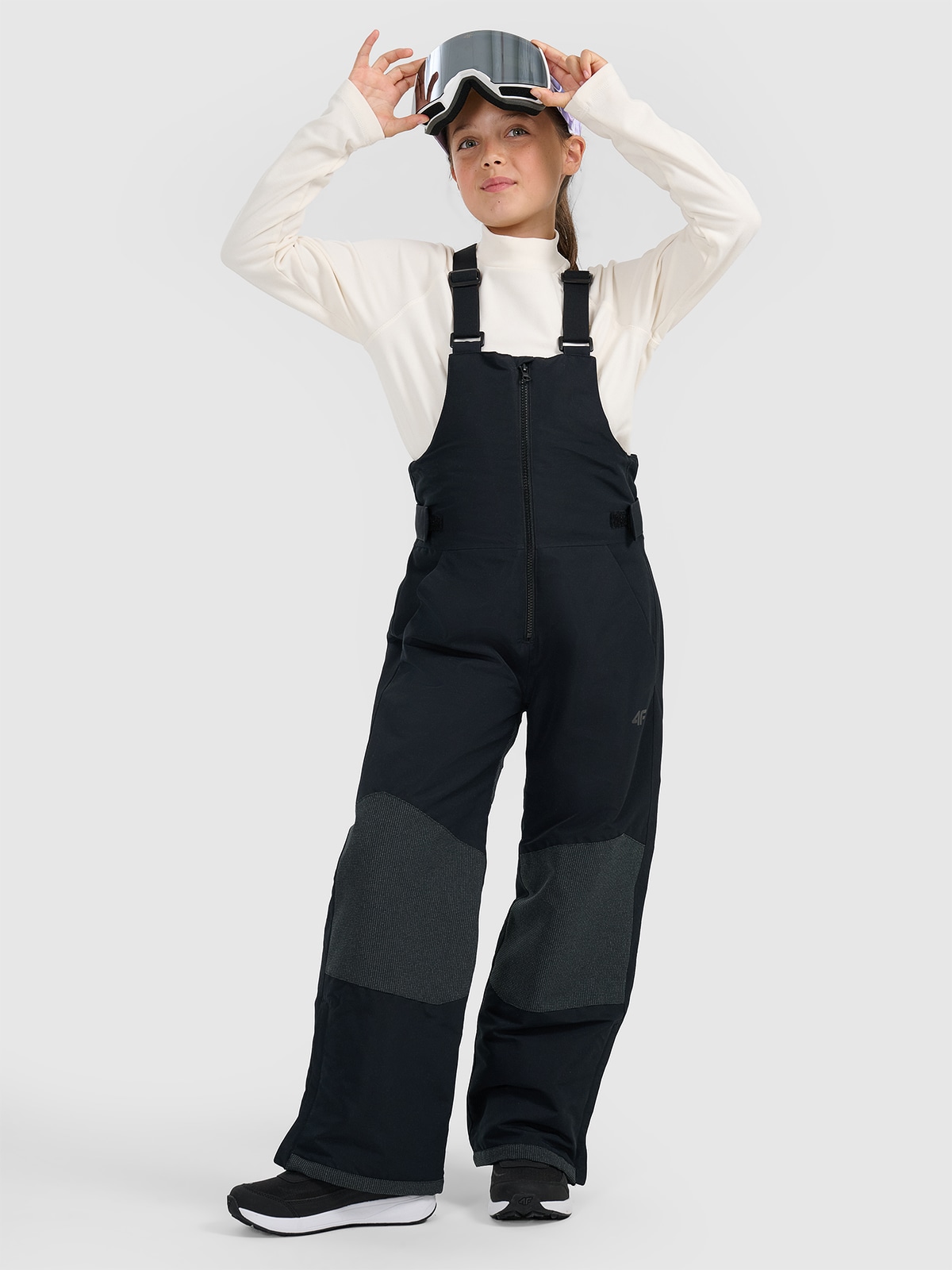4F Spodnie snowboardowe membrana 10000 dziewczęce - czarne 146 (10-11 lat)