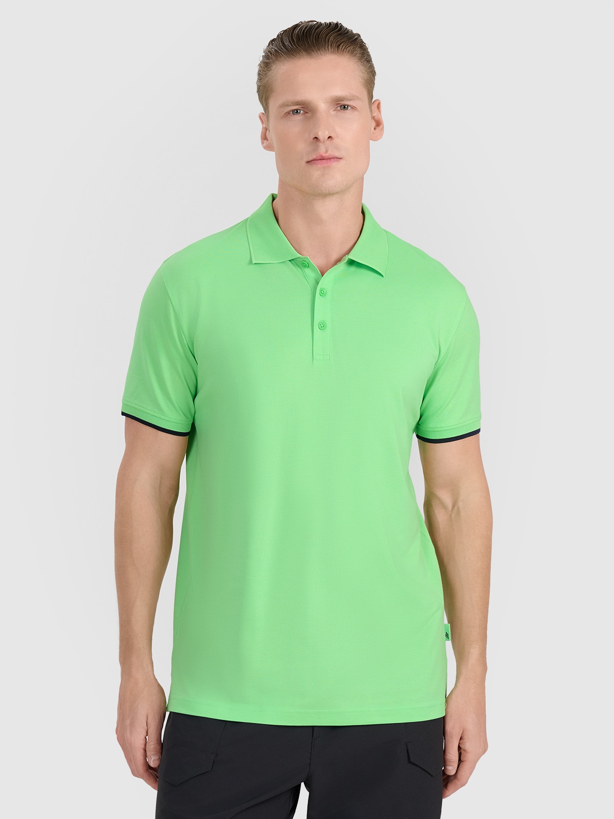 4F Koszulka polo regular męska - zielona S