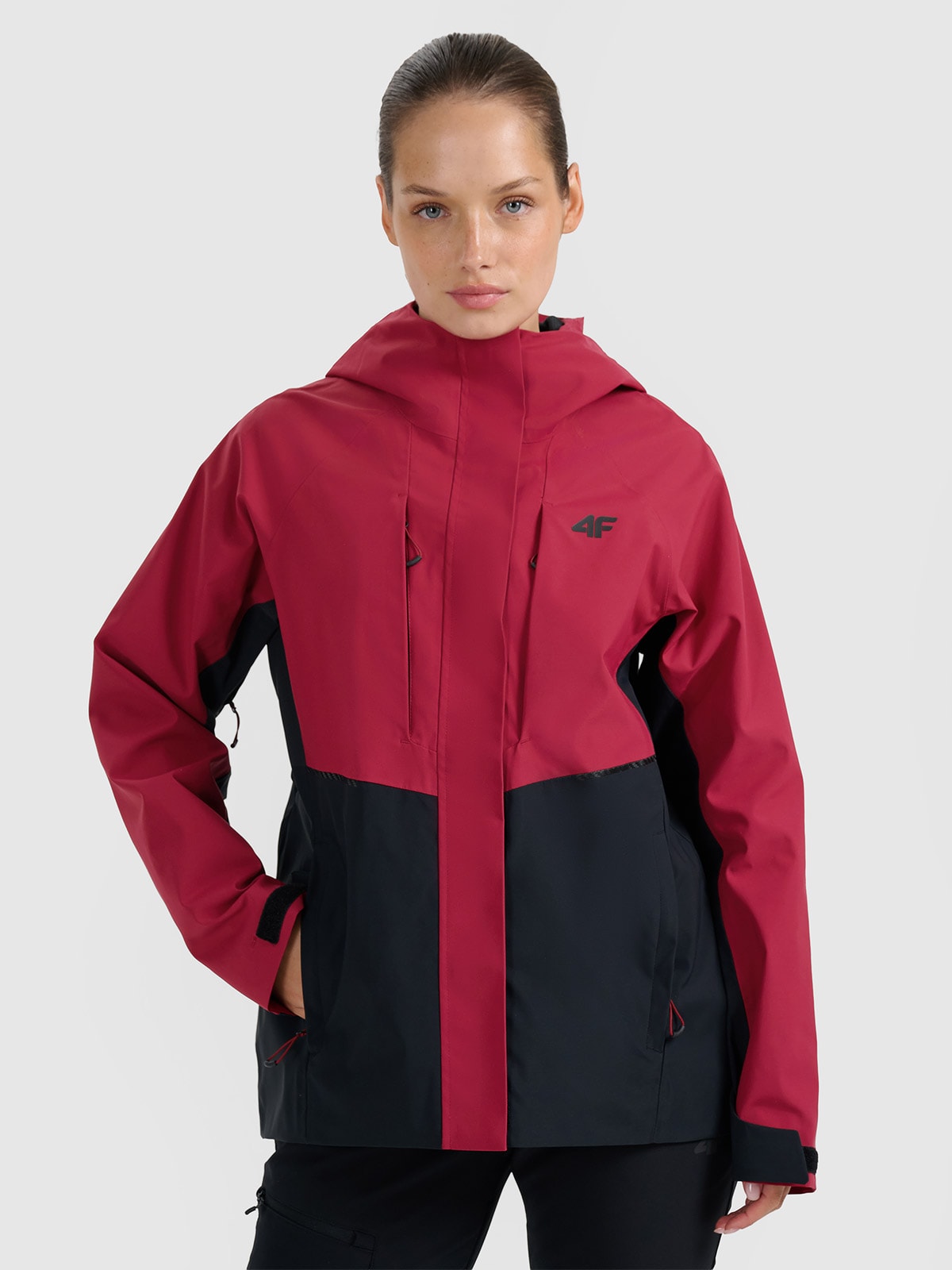 4F Kurtka trekkingowa membrana 10000 damska - czerwona XS