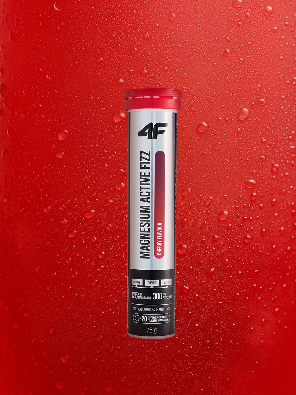 4F Magnesium Active Fizz - suplement diety (20 tabletek musujących) wiśnia MT