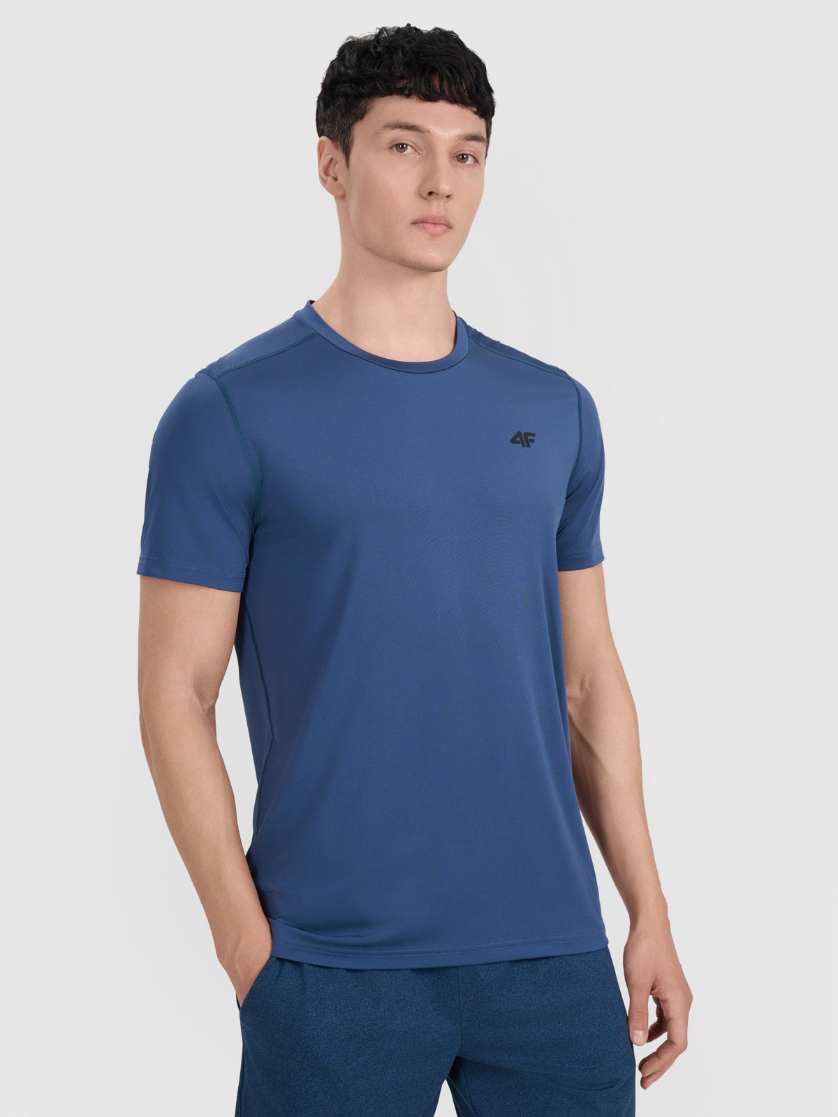 4F Koszulka treningowa szybkoschnąca męska - granatowa M