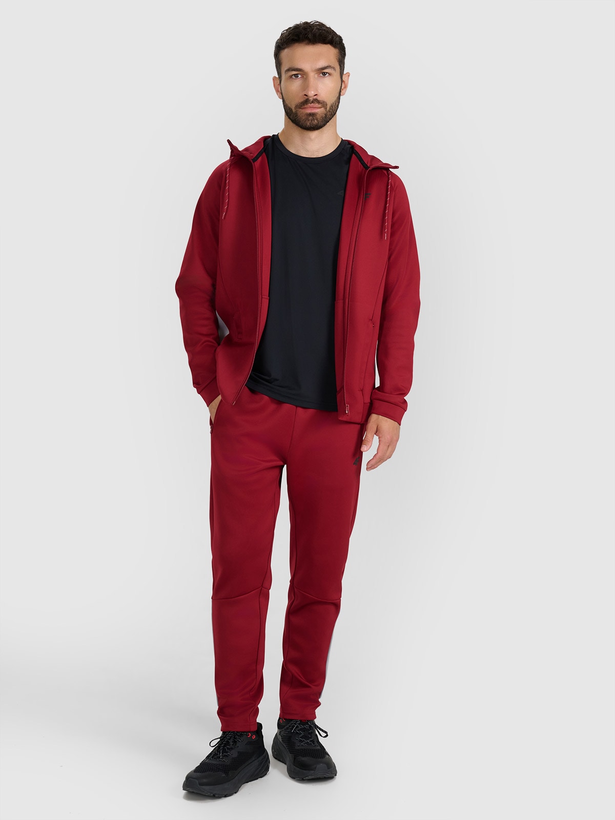 4F Spodnie treningowe szybkoschnące męskie - czerwone XXL