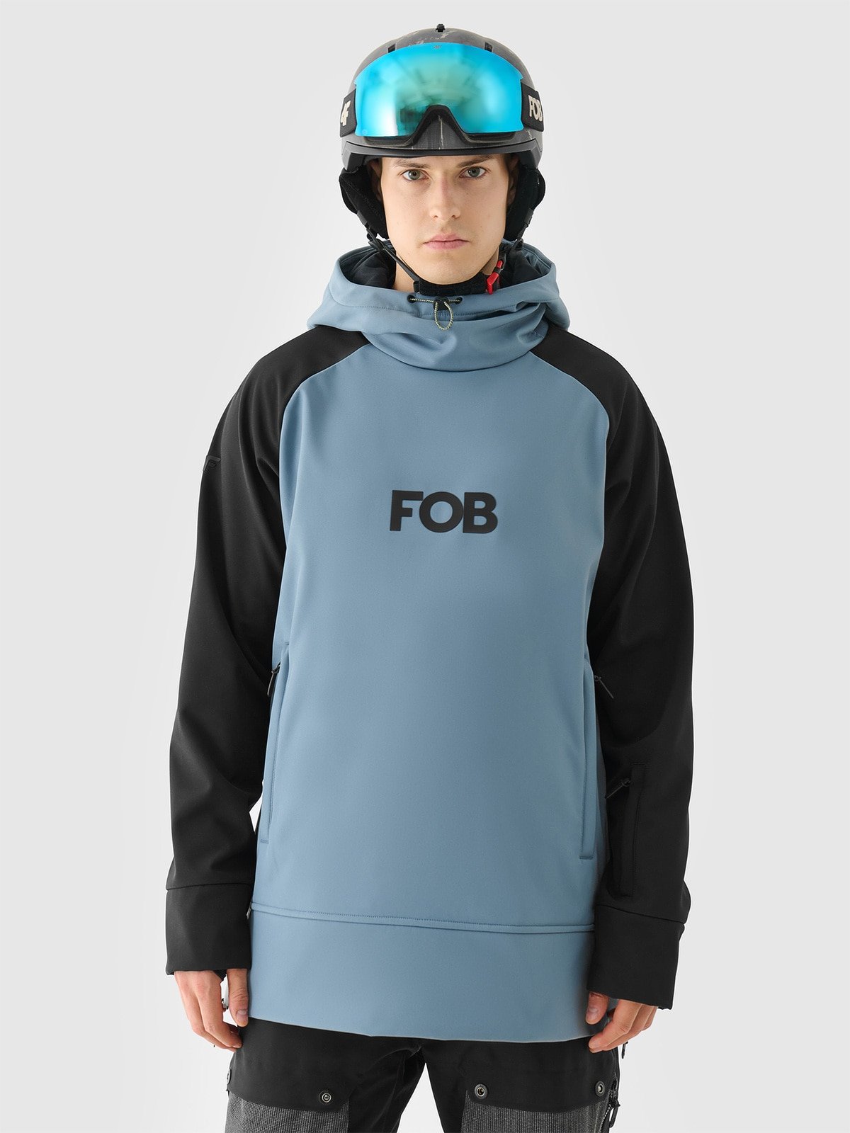 4F Długa bluza snowboardowa z softshellu membrana 5000 męska - granatowa XL