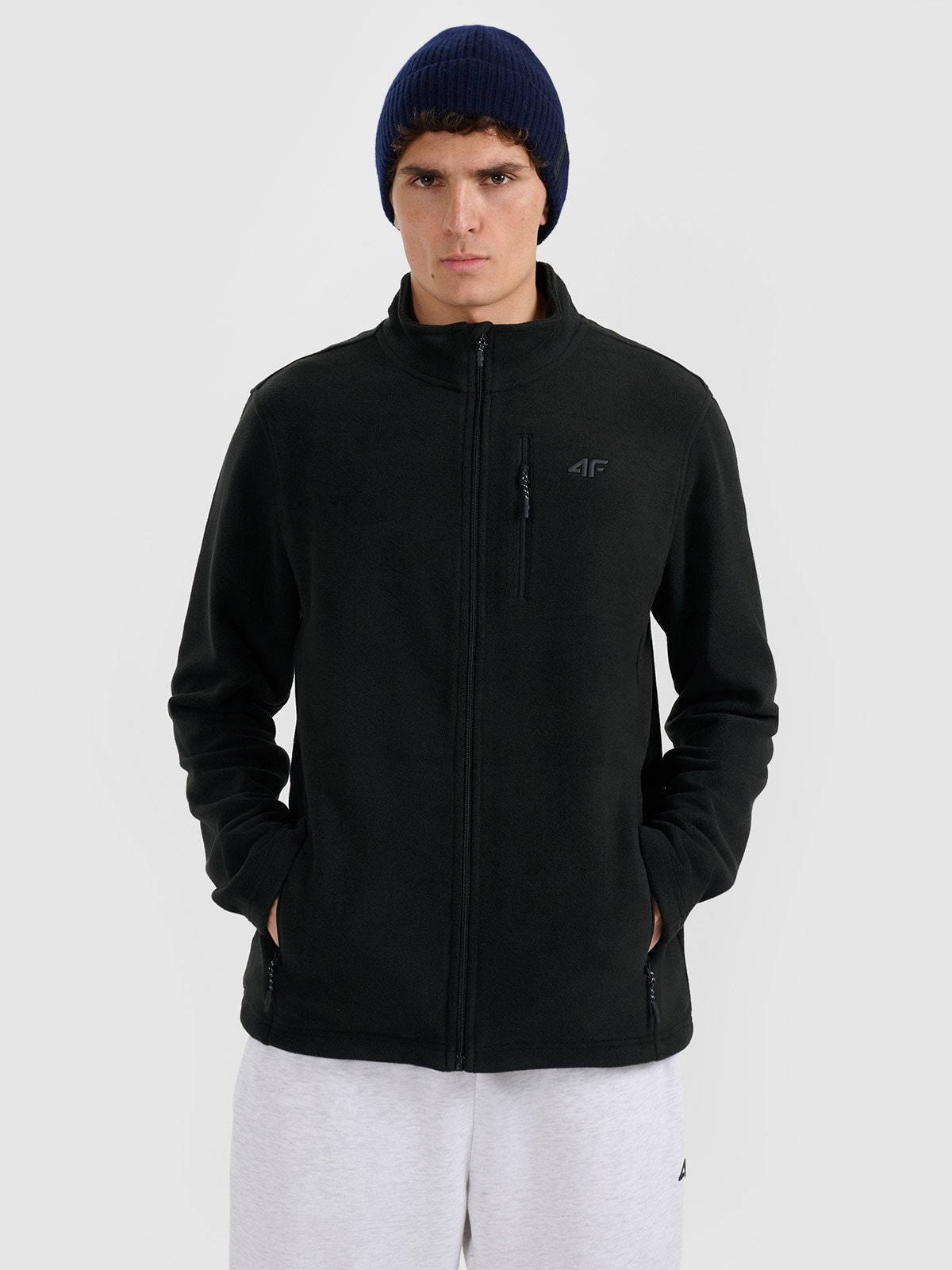 4F Polar regular ze stójką męski - czarny 3XL