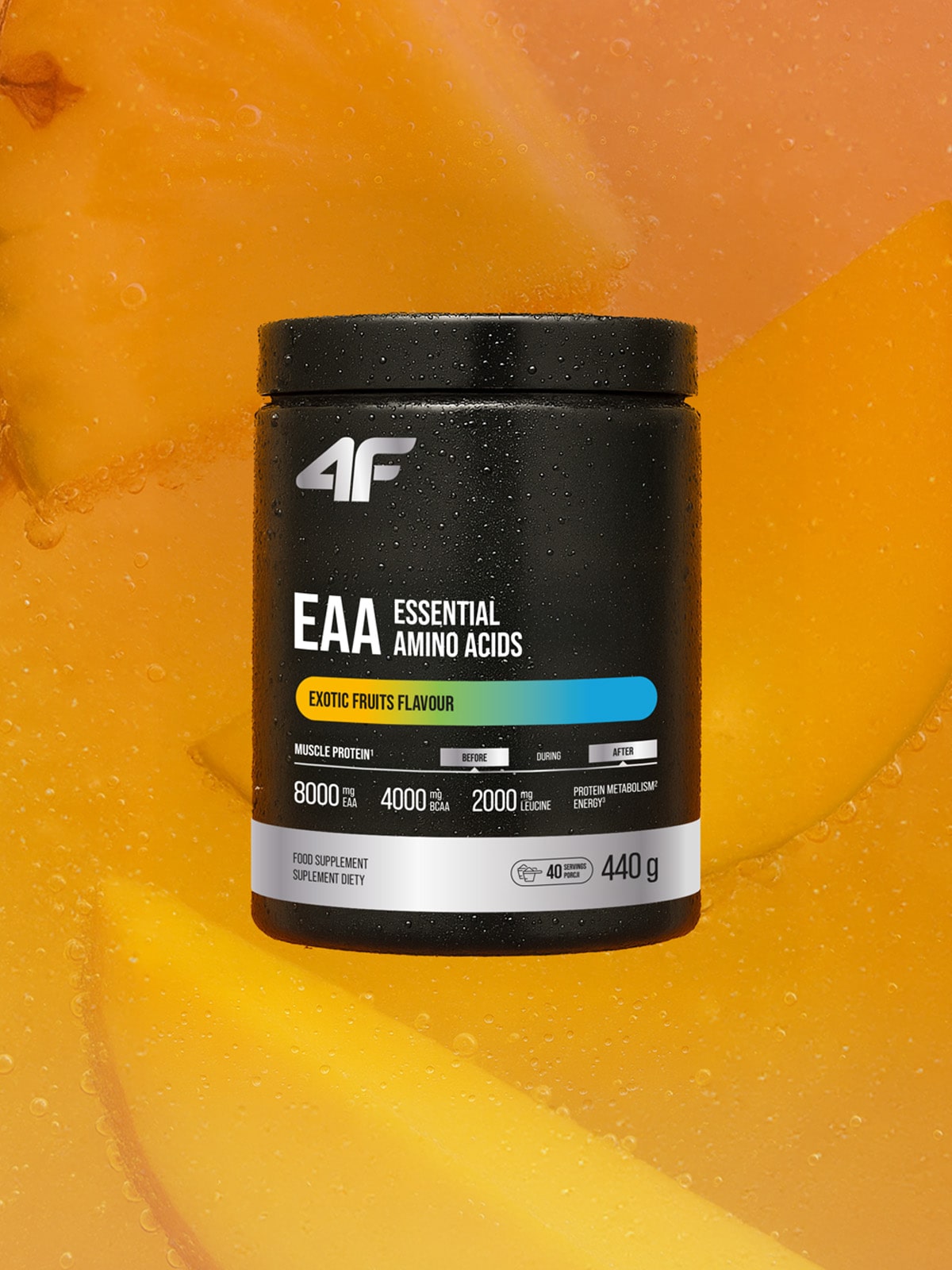 4F EAA aminokwasy - suplement diety (440 g) owoce egzotyczne 440 g