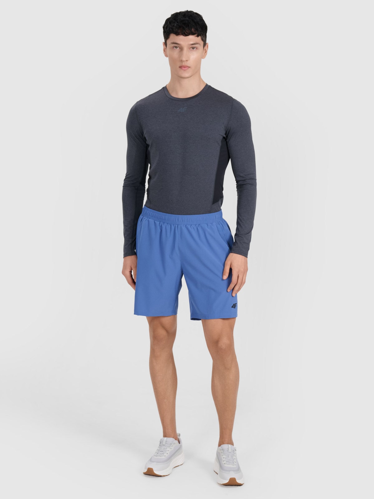 4F Spodenki treningowe szybkoschnące męskie - turkusowe S