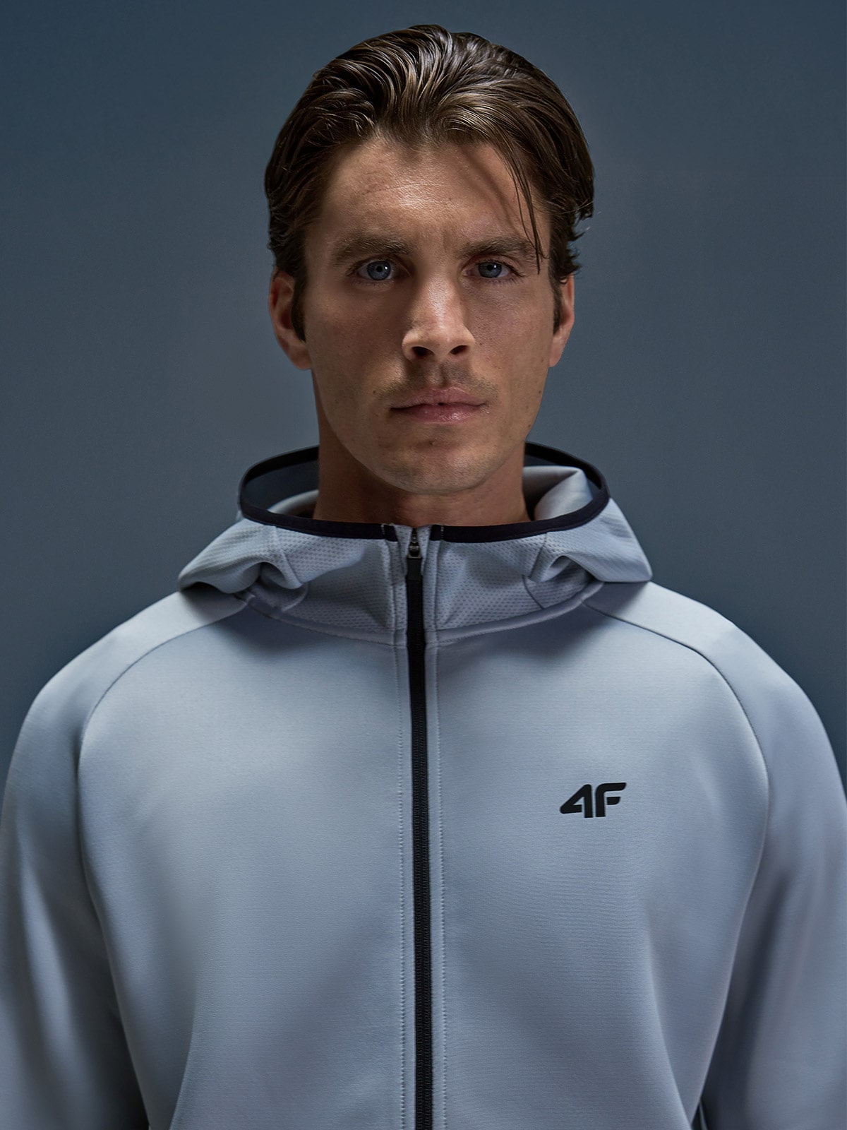 4F Bluza treningowa regular szybkoschnąca męska - szara S