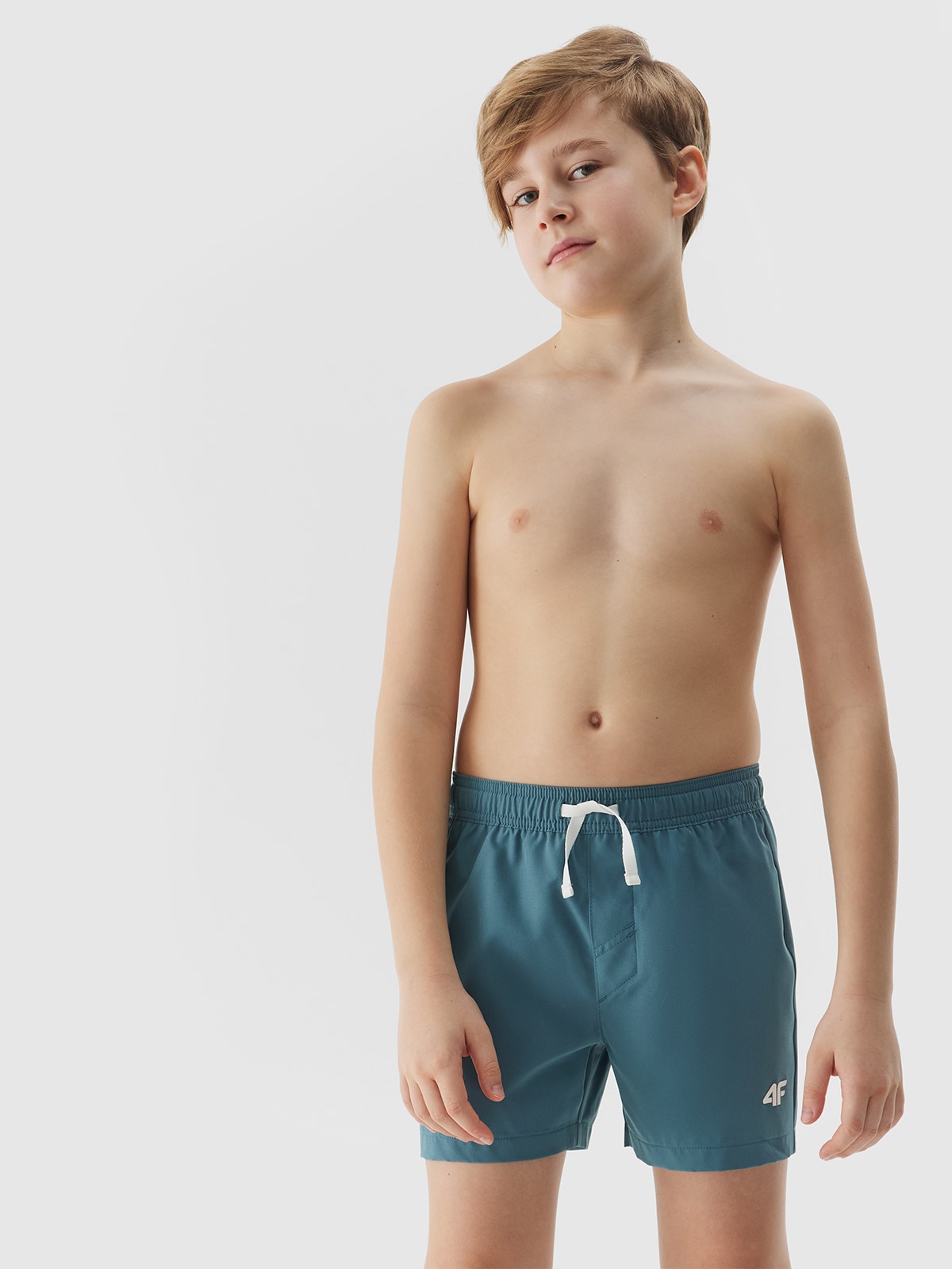 4F Spodenki plażowe boardshorty chłopięce - turkusowe 158/164 (12-14 lat)