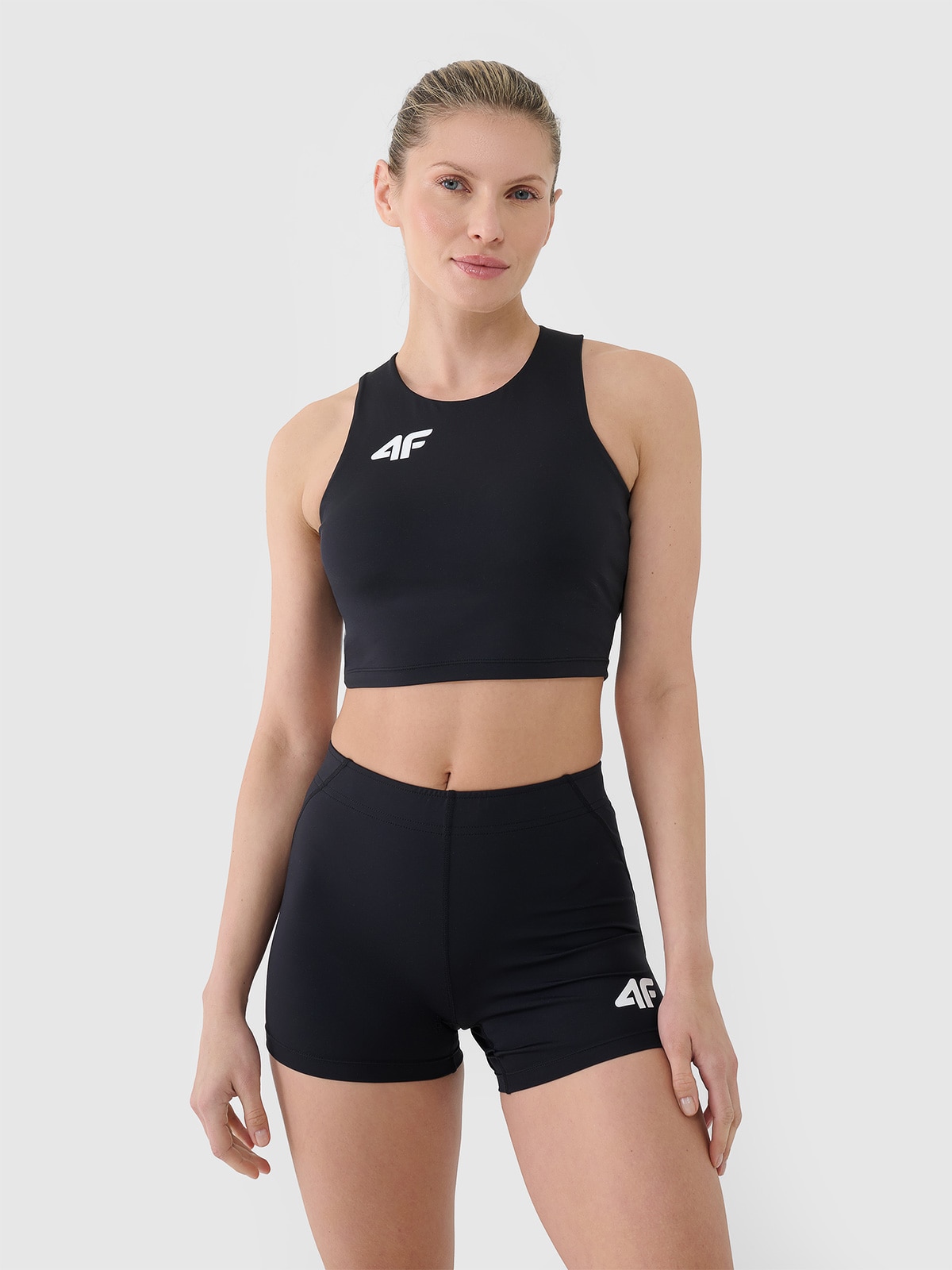4F Biustonosz treningowy ze średnim wsparciem damski - czarny S