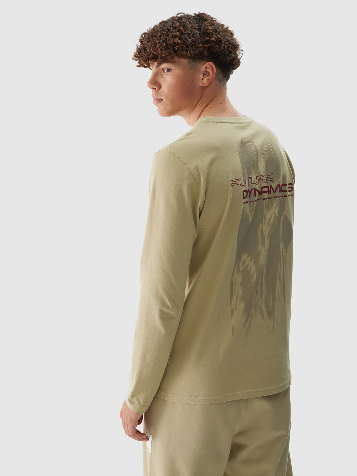 4F Longsleeve regular męski - khaki M
