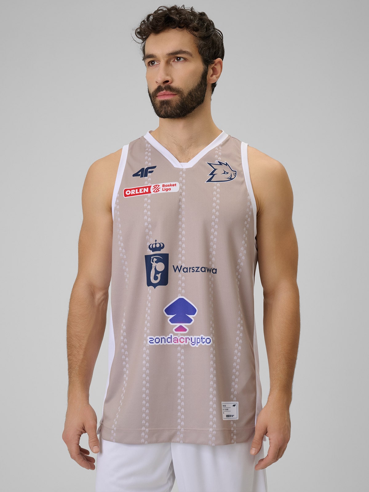 4F Koszulka meczowa replika domowa z sezonu 2025/26 męska 4F x Dziki Warszawa - beżowa XXL