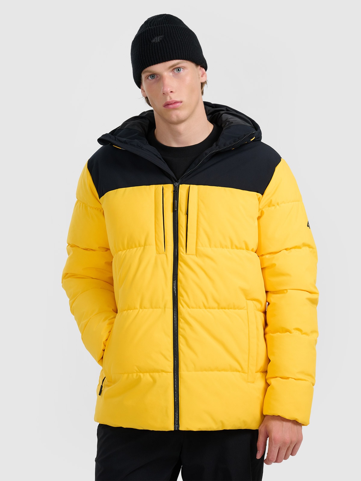 4F Kurtka puchowa z wypełnieniem syntetycznym męska - żółta 3XL