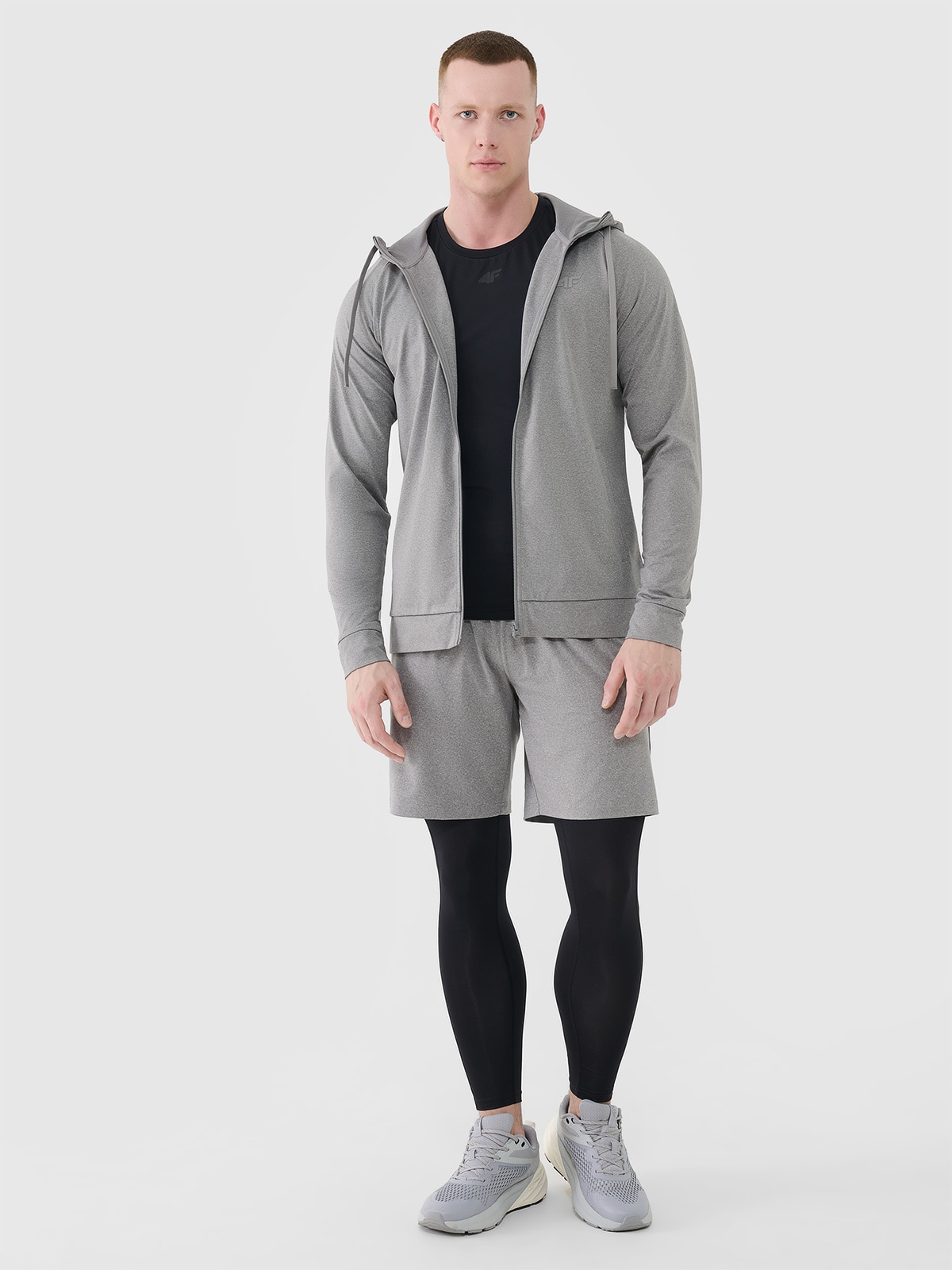 4F Spodenki treningowe szybkoschnące męskie - szare 3XL