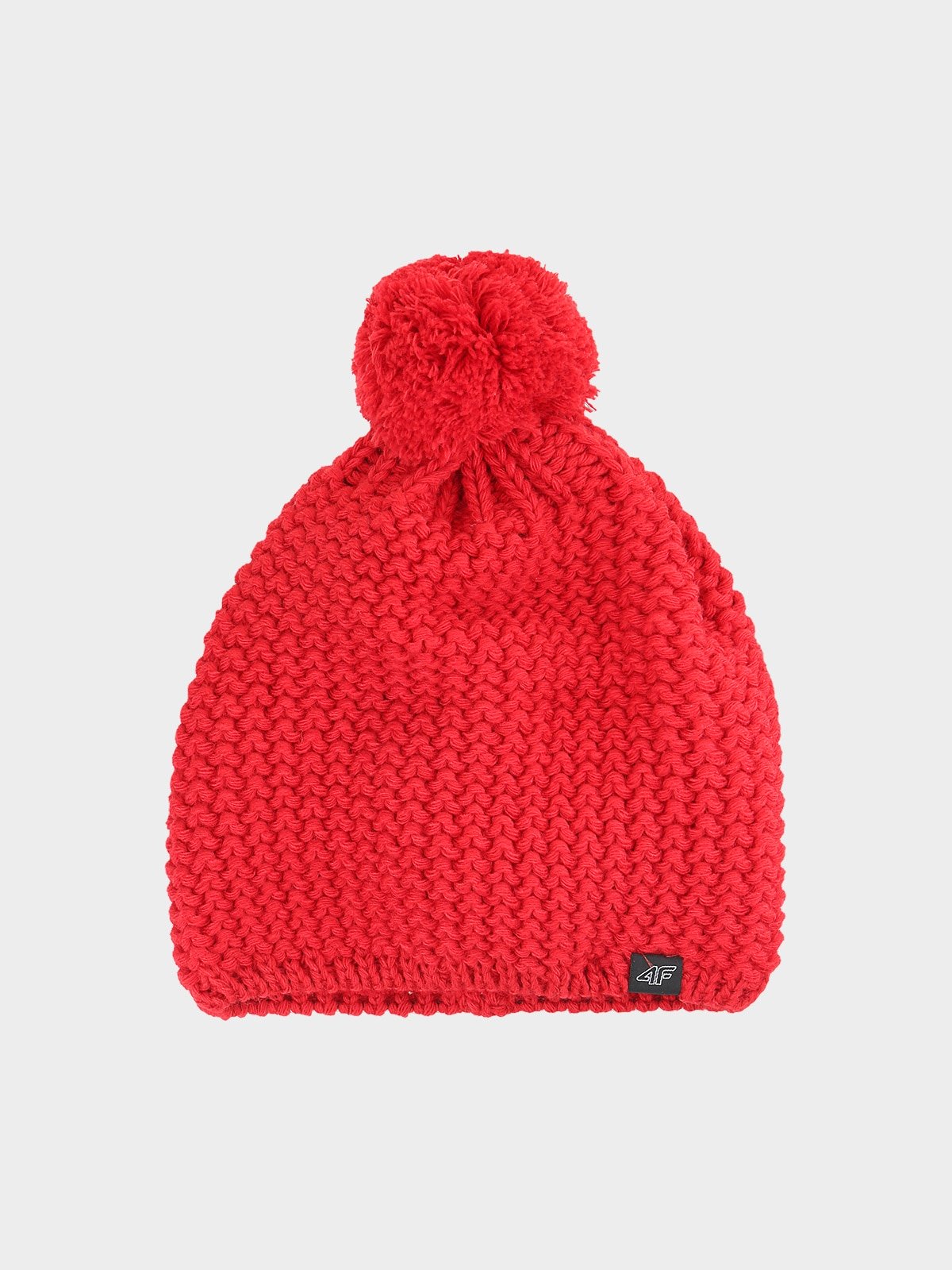 4F Czapka zimowa z pomponem męska - czerwona L