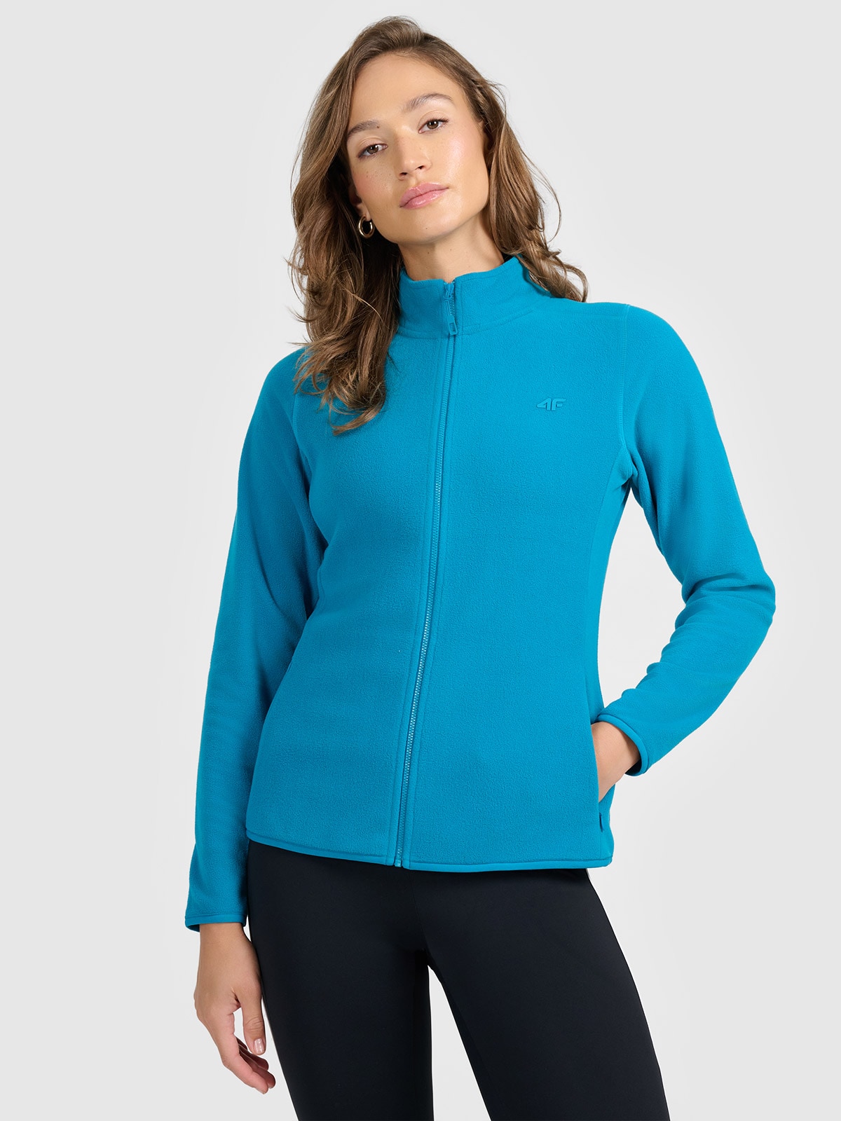 4F Polar ze stójką slim damski - turkusowy L