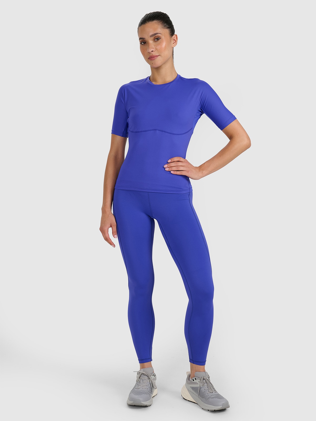 4F Legginsy treningowe szybkoschnące damskie - granatowe XS