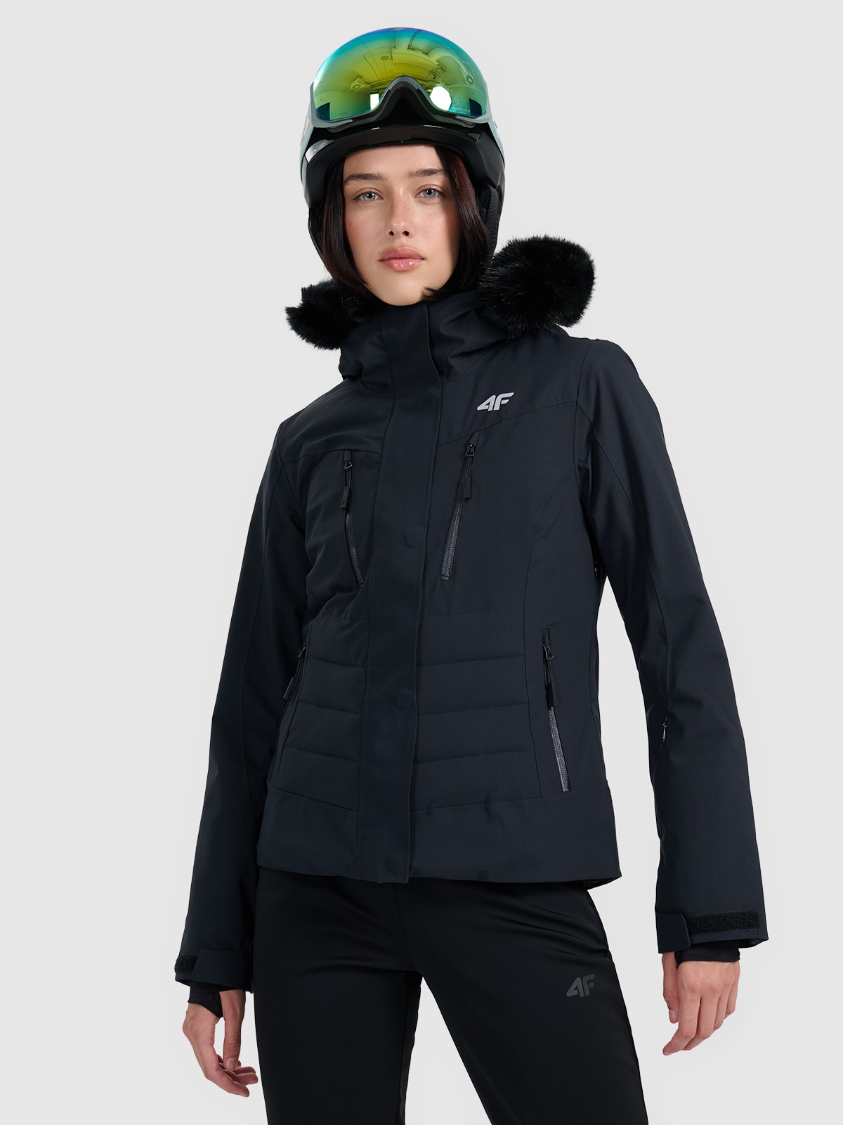 4F Kurtka narciarska membrana 10000 damska - czarna M