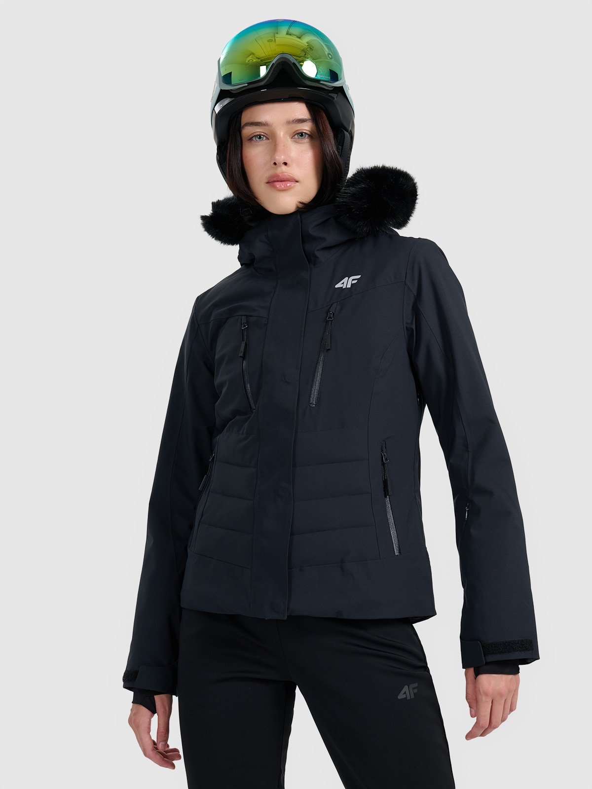 4F Kurtka narciarska membrana 10000 damska - czarna M