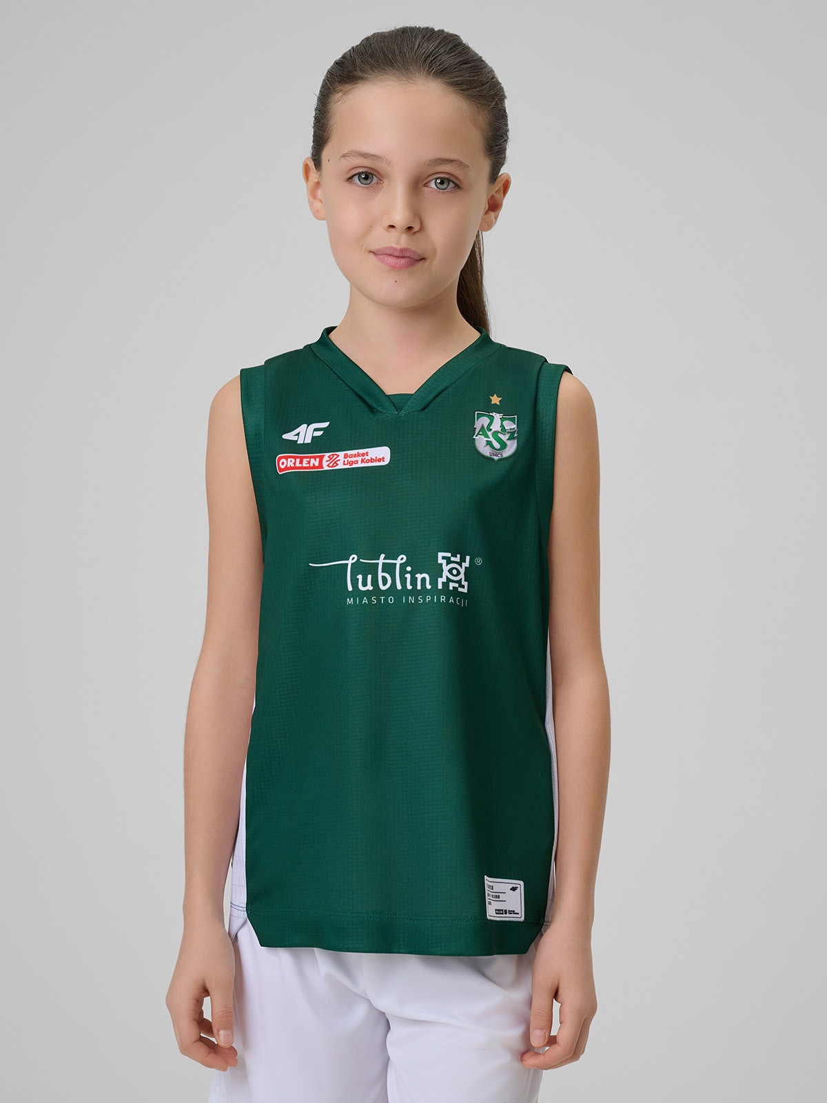 4F Koszulka meczowa replika wyjazdowa z sezonu 2025/26 dziecięca 4F x AZS UMCS Lublin - zielona 158/164 (12-14 lat)