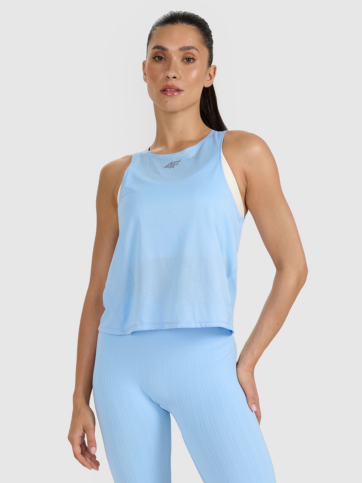 4F Top treningowy szybkoschnący damski - niebieski S