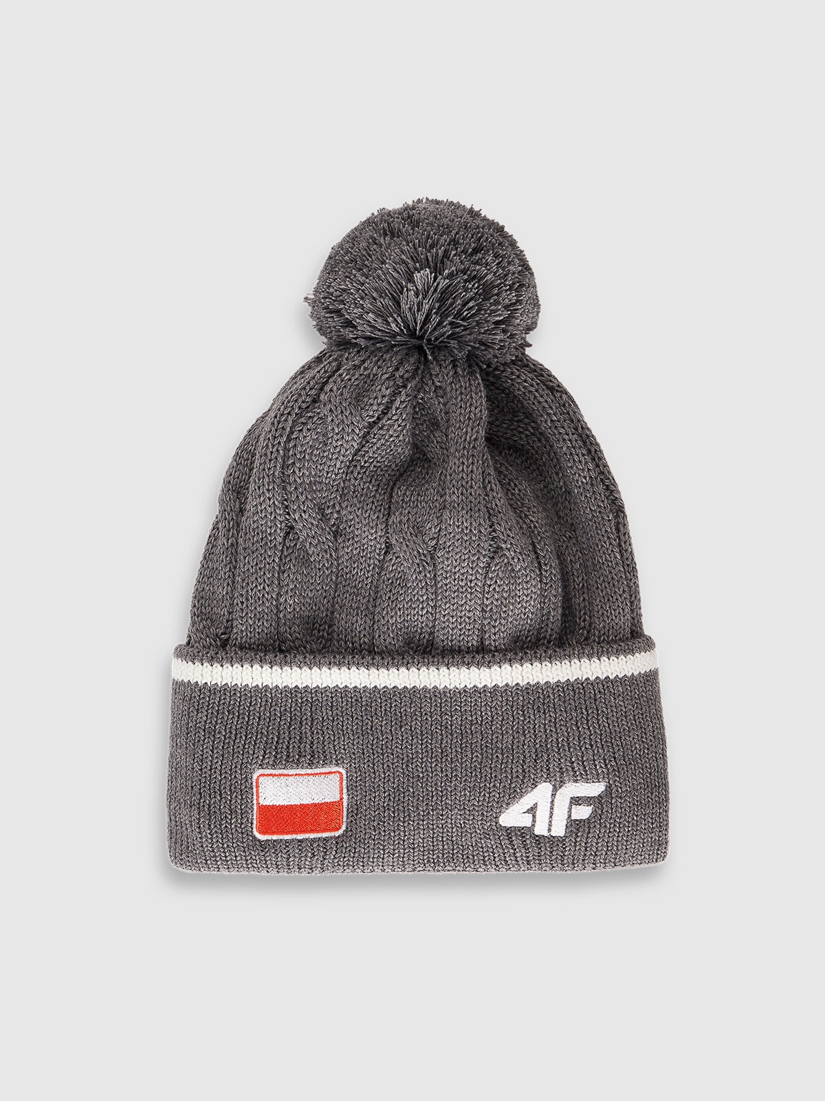 4F Czapka zimowa z wełną merino uniseks - szara M