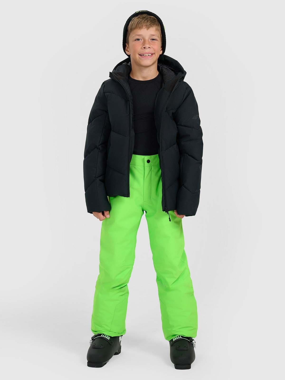 4F Spodnie narciarskie membrana 5000 chłopięce - zielone 158 (12-13 lat)