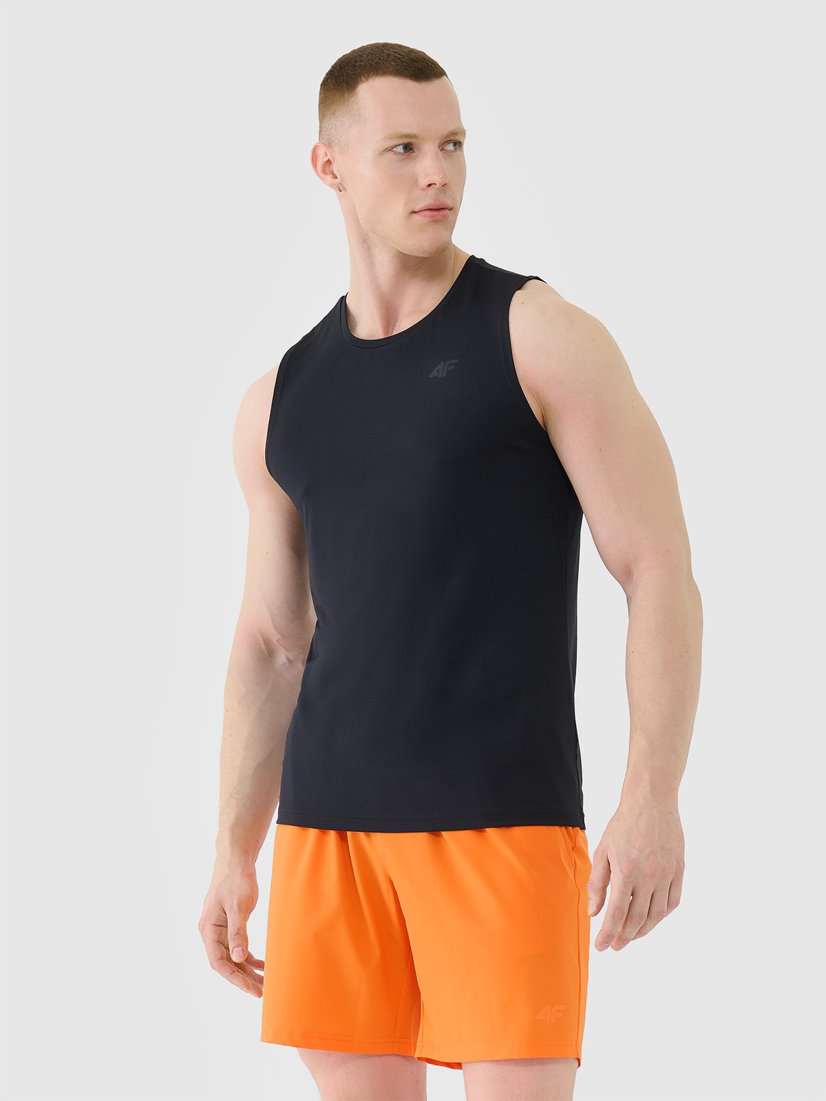 4F Tank top treningowy szybkoschnący męski - czarny XXL