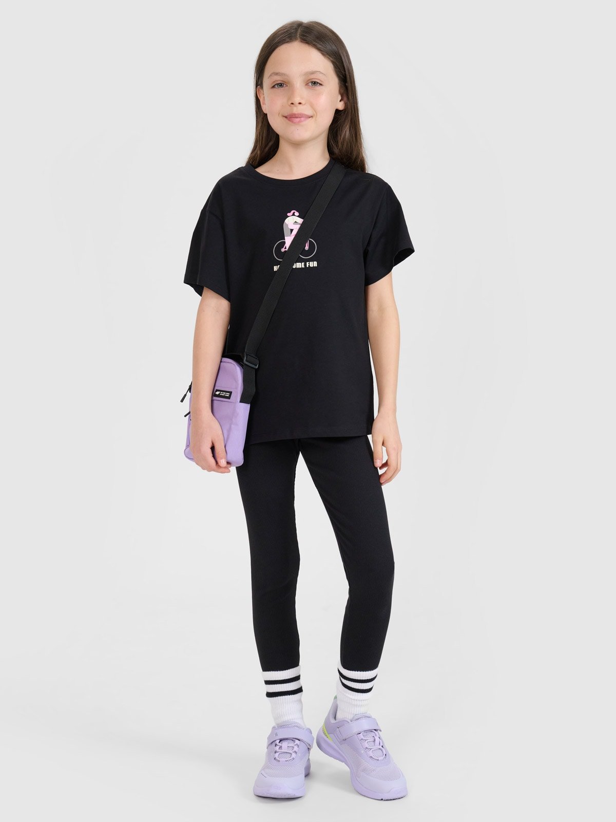 4F Legginsy dzianinowe dziewczęce - czarne 152 (11-12 lat)