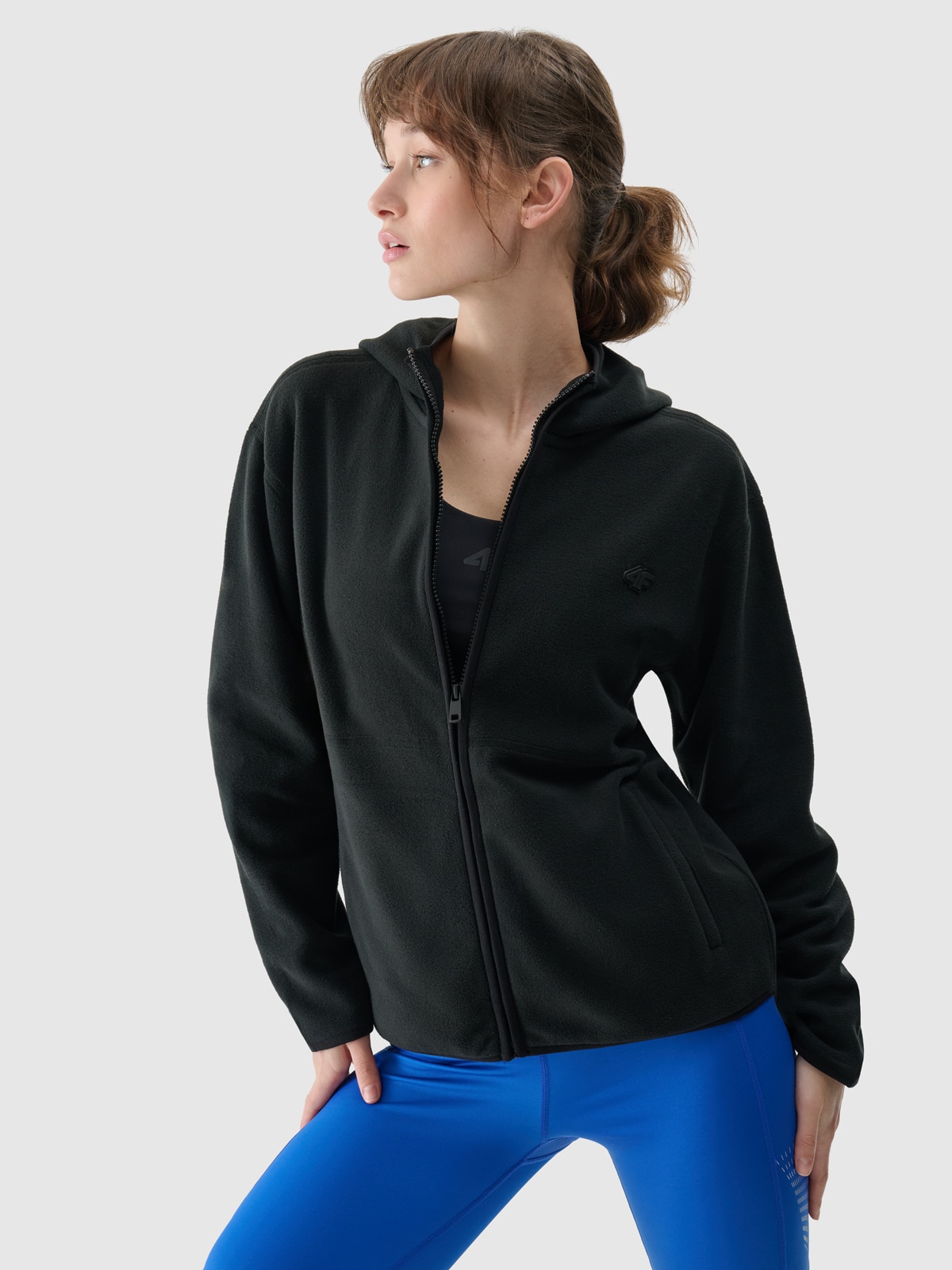 4F Polar regular z kapturem damski - czarny XL