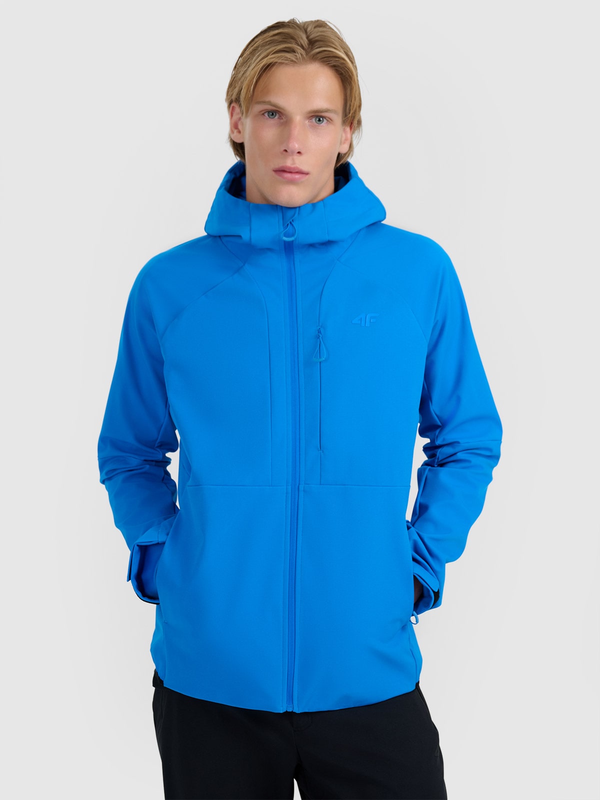 4F Kurtka softshell wiatroodporna membrana 10000 męska - niebieska 3XL
