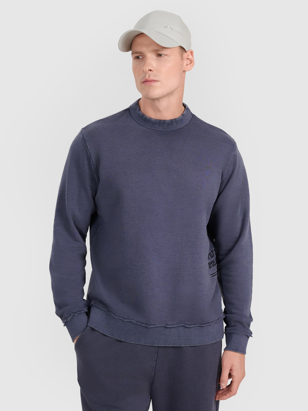 4F Bluza dresowa nierozpinana bez kaptura męska - szara XL