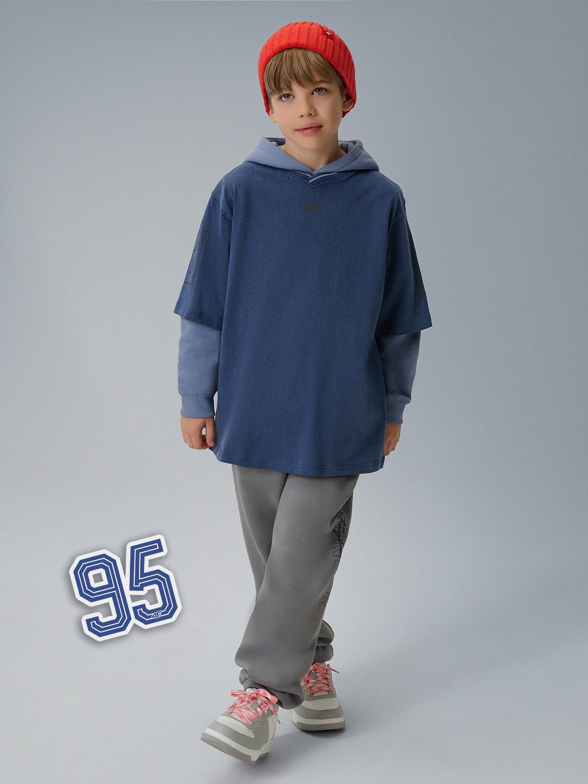 4F Spodnie dresowe joggery chłopięce - szare 152 (11-12 lat)