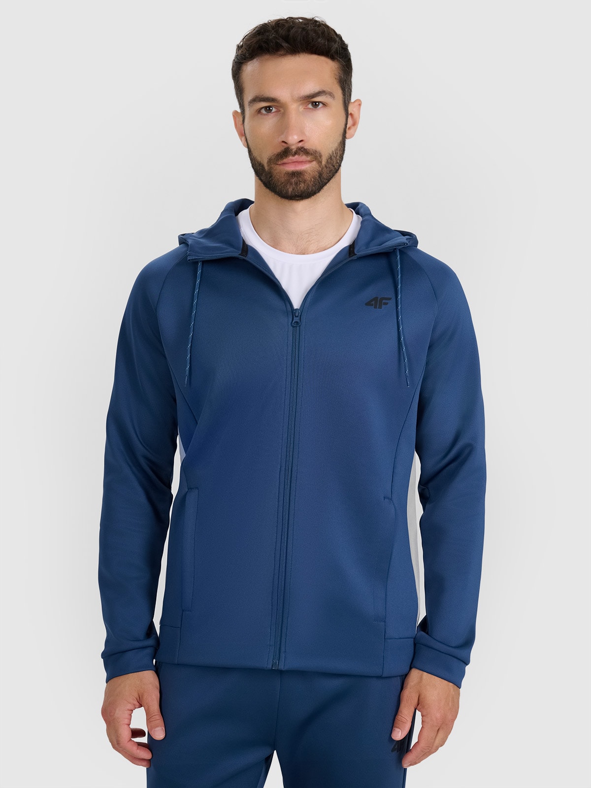 4F Bluza treningowa regular szybkoschnąca męska - niebieska M
