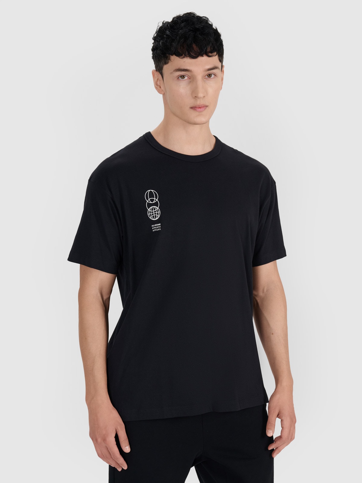 4F T-shirt oversize z nadrukiem męski - czarny L