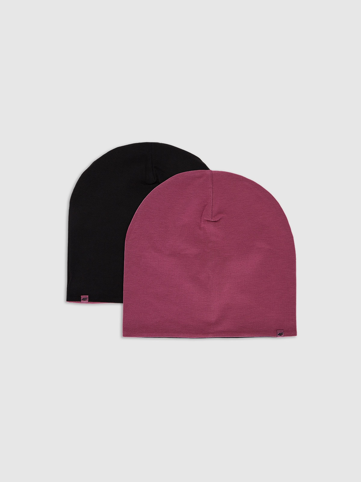 4F Czapka beanie dwustronna dziecięca - różowa Uniwersalny