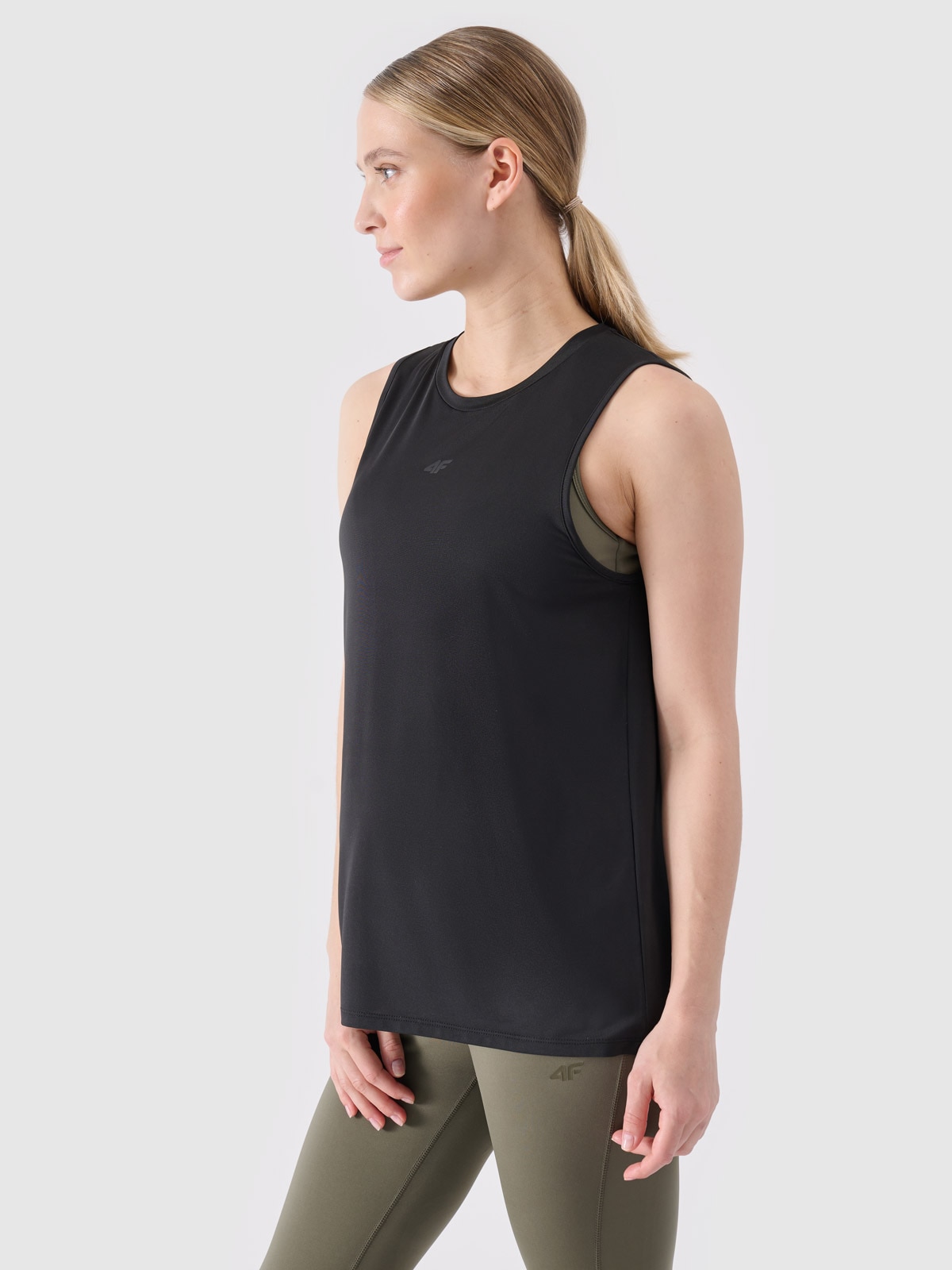 4F Top treningowy ciążowy oversize damski - czarny 3XL