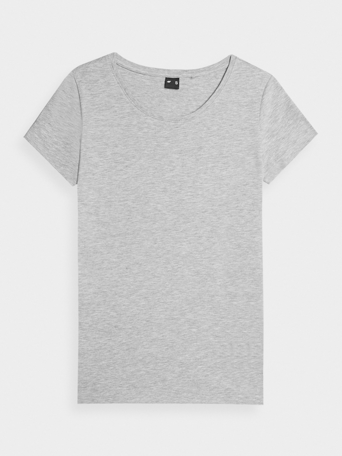 4F T-shirt regular gładki damski S