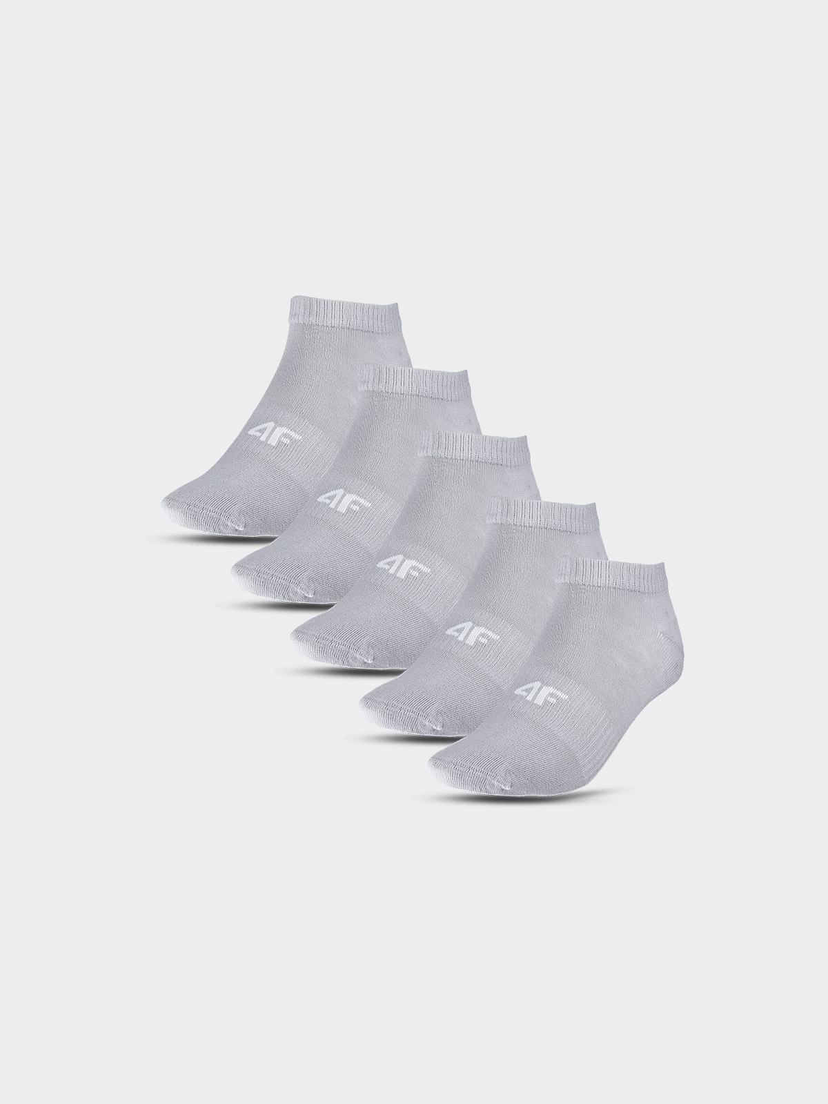 4F Skarpetki casual przed kostkę (5-pack) dziewczęce - szare 32-35