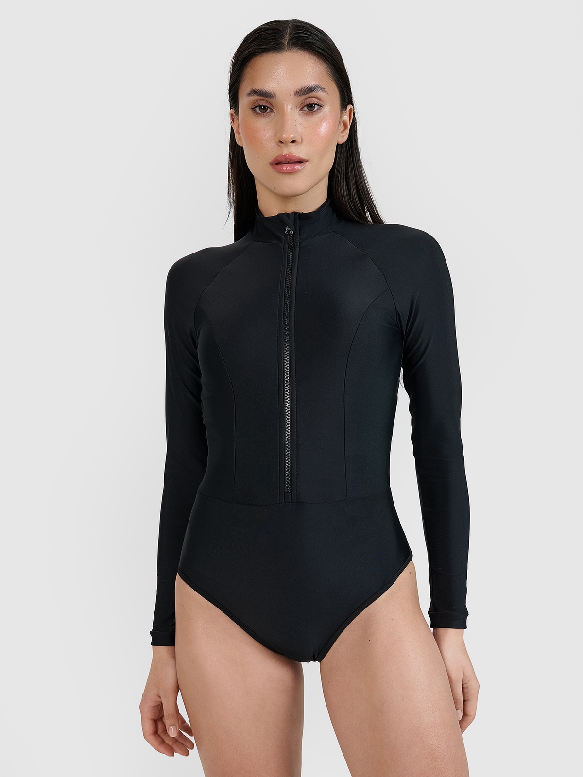 4F Kostium kąpielowy z długim rękawem damski - czarny XL