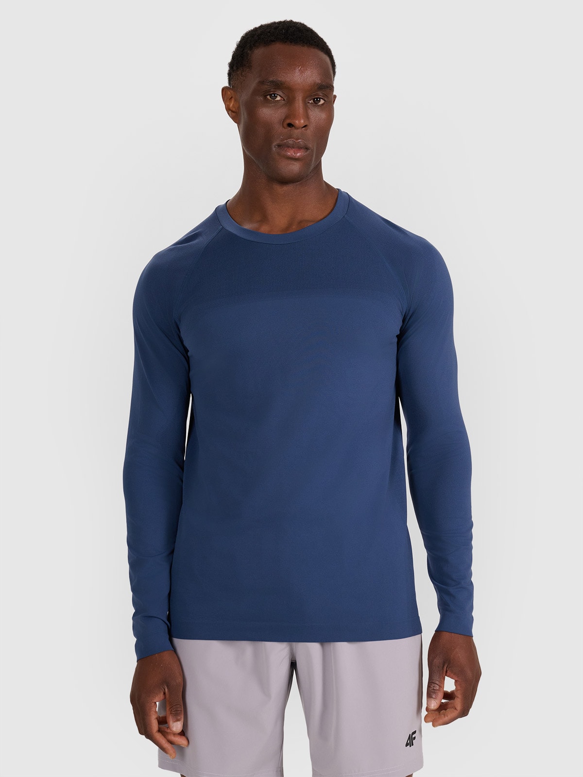 4F Longsleeve treningowy bezszwowy męski - granatowy S/M