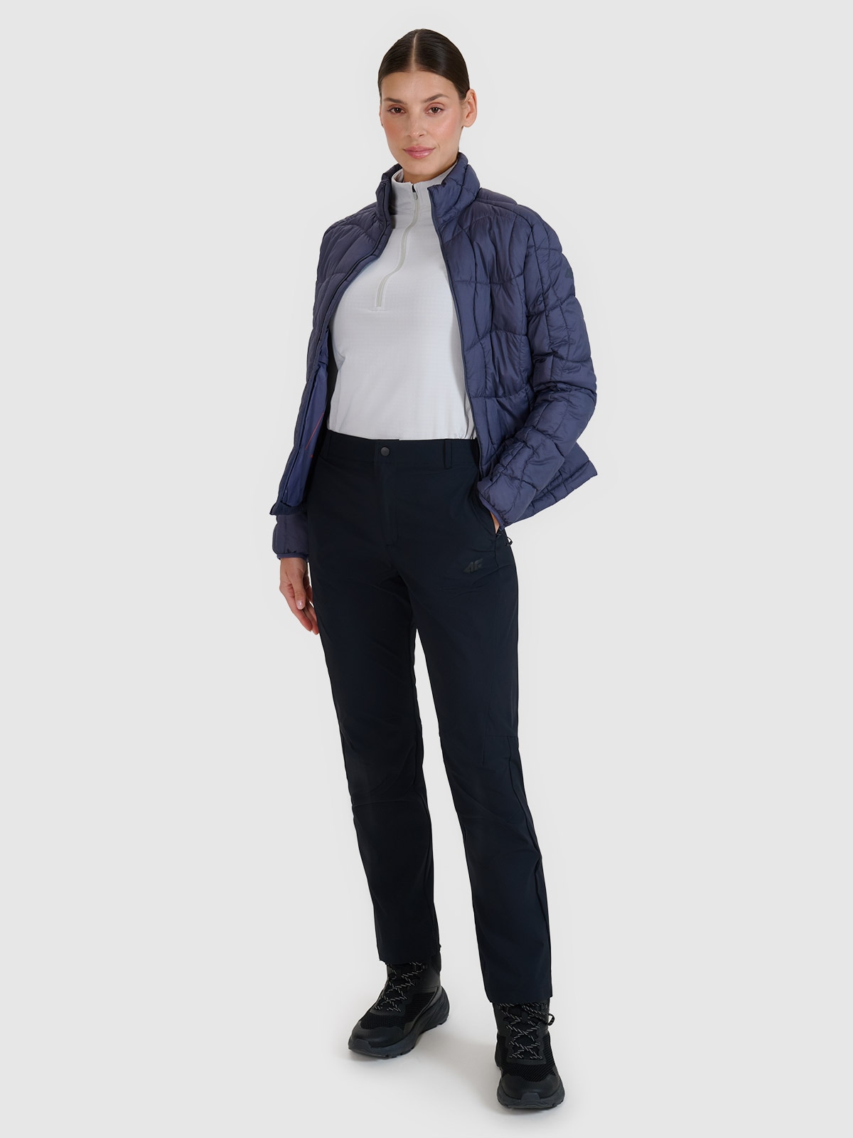 4F Spodnie trekkingowe szybkoschnące damskie - czarne S